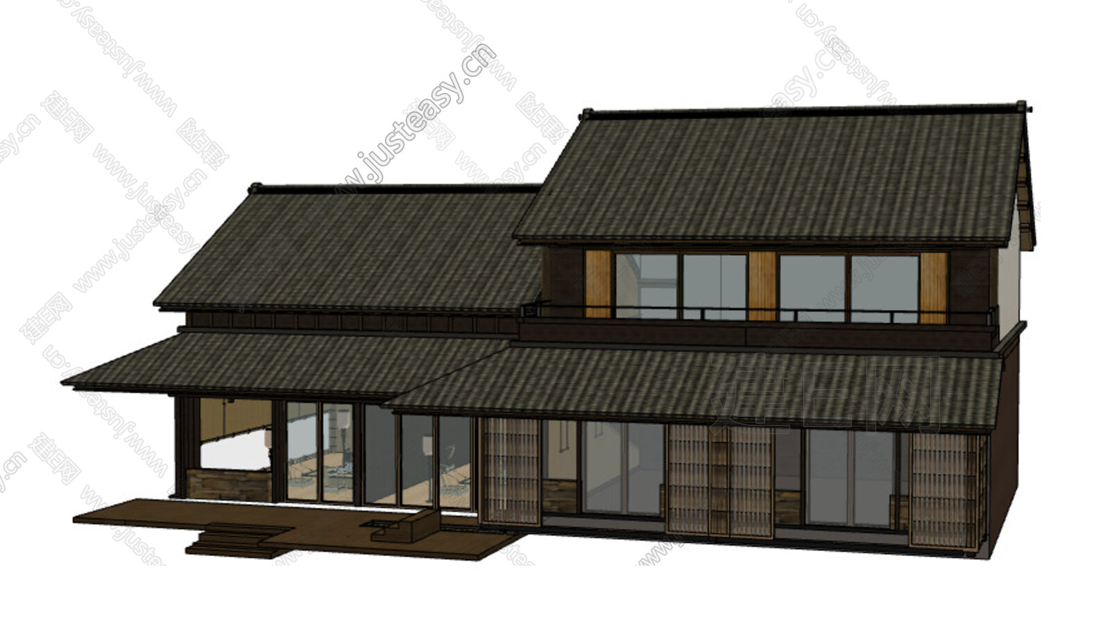 日式住宅模型SU模型下载[ID:106645530]_建E室内设计网