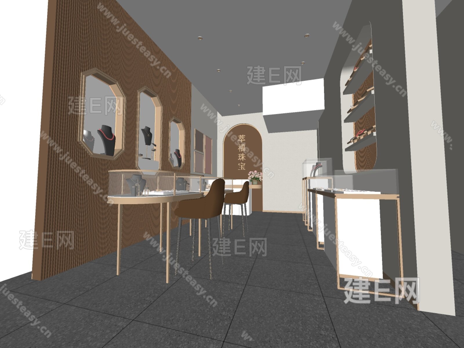 现代珠宝店模型SU模型下载[ID:107563131]_建e网su模型