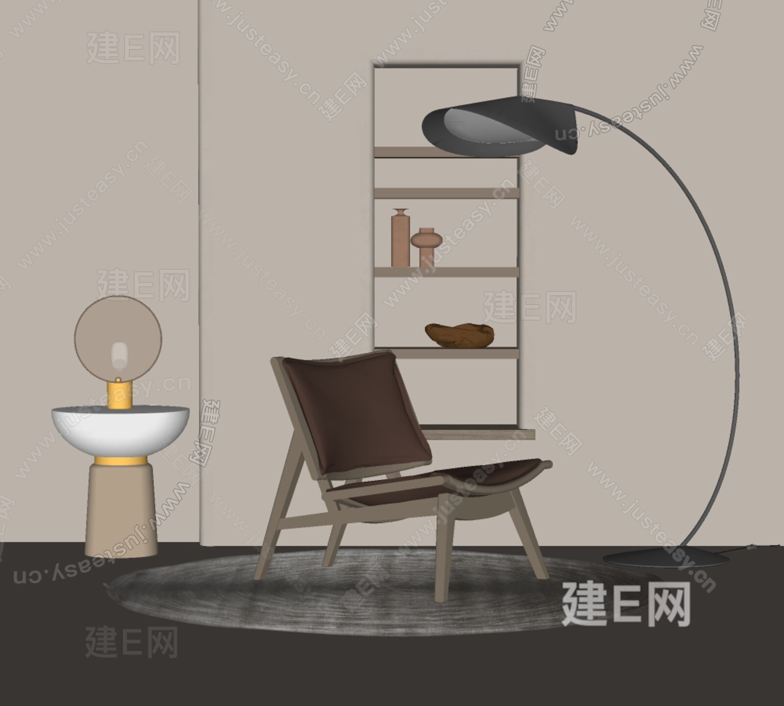 现代休闲椅模型SU模型下载[ID:108808247]_建E室内设计网