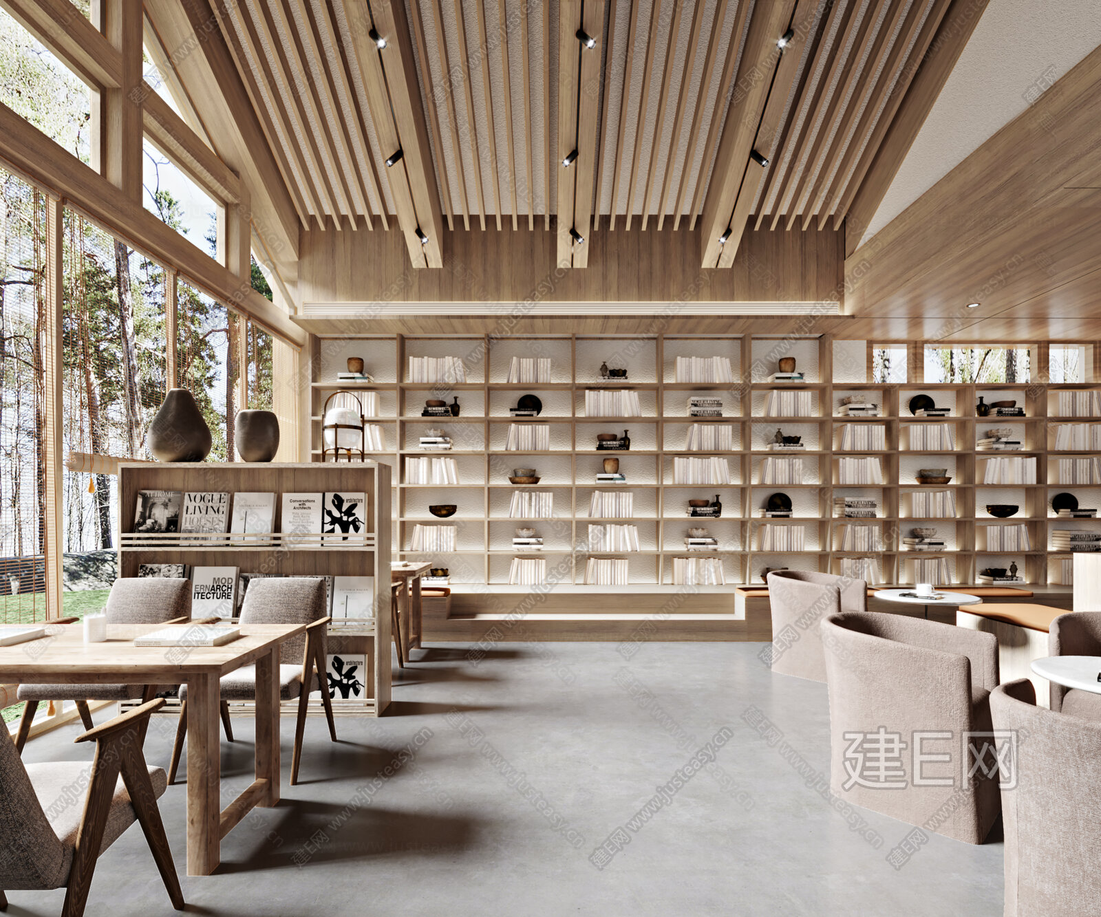 现代图书馆模型SU模型下载[ID:112020475]_建e网su模型