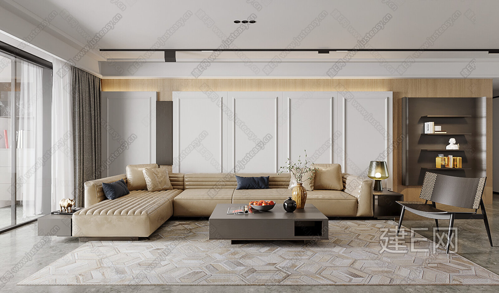【现代客厅3d模型】建E网_现代客厅3d模型下载[ID:106386402]_打造3d现代客厅模型免费下载平台