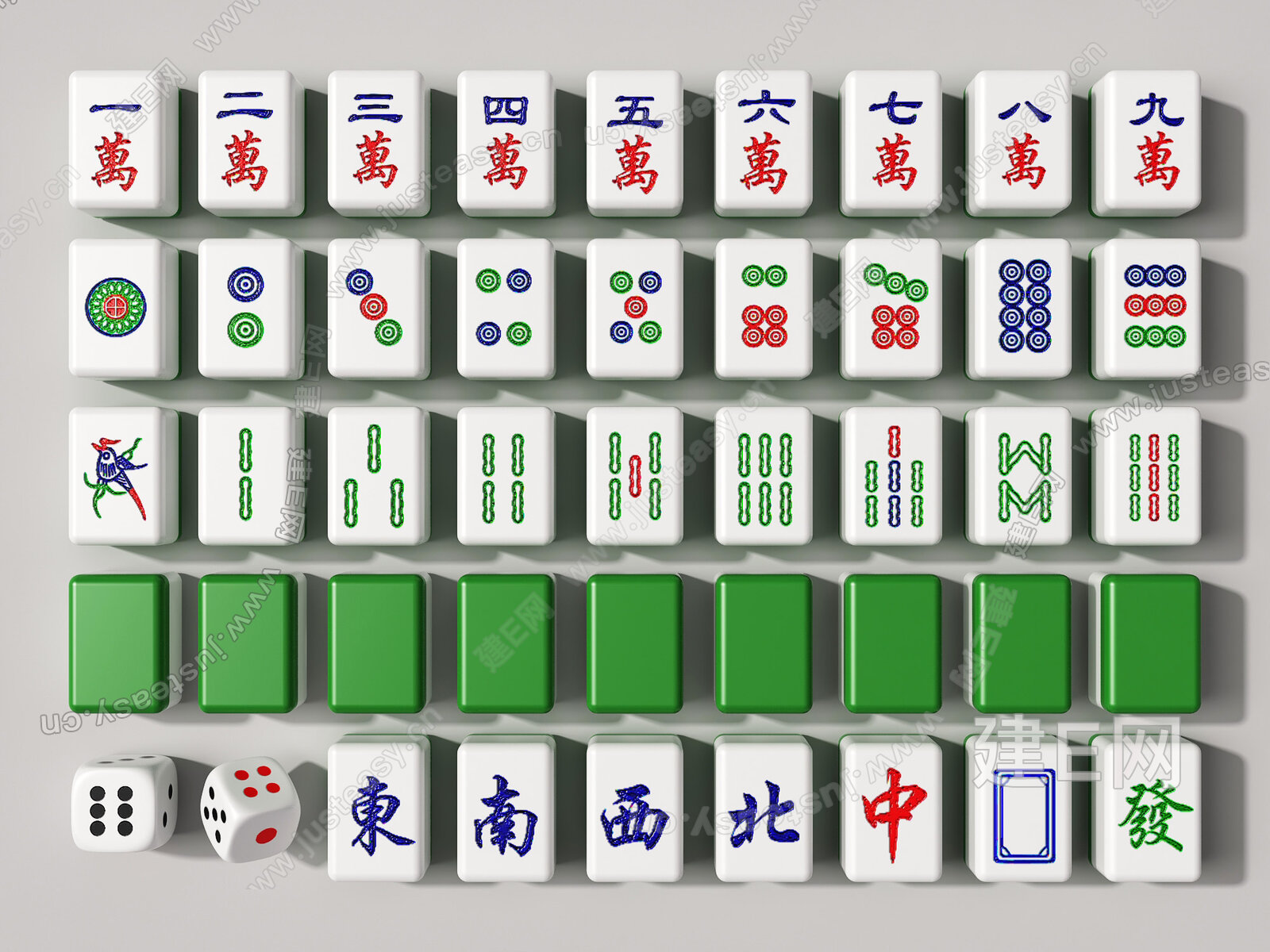 现代麻将SU模型下载[ID:103434356]_建E网SU模型库