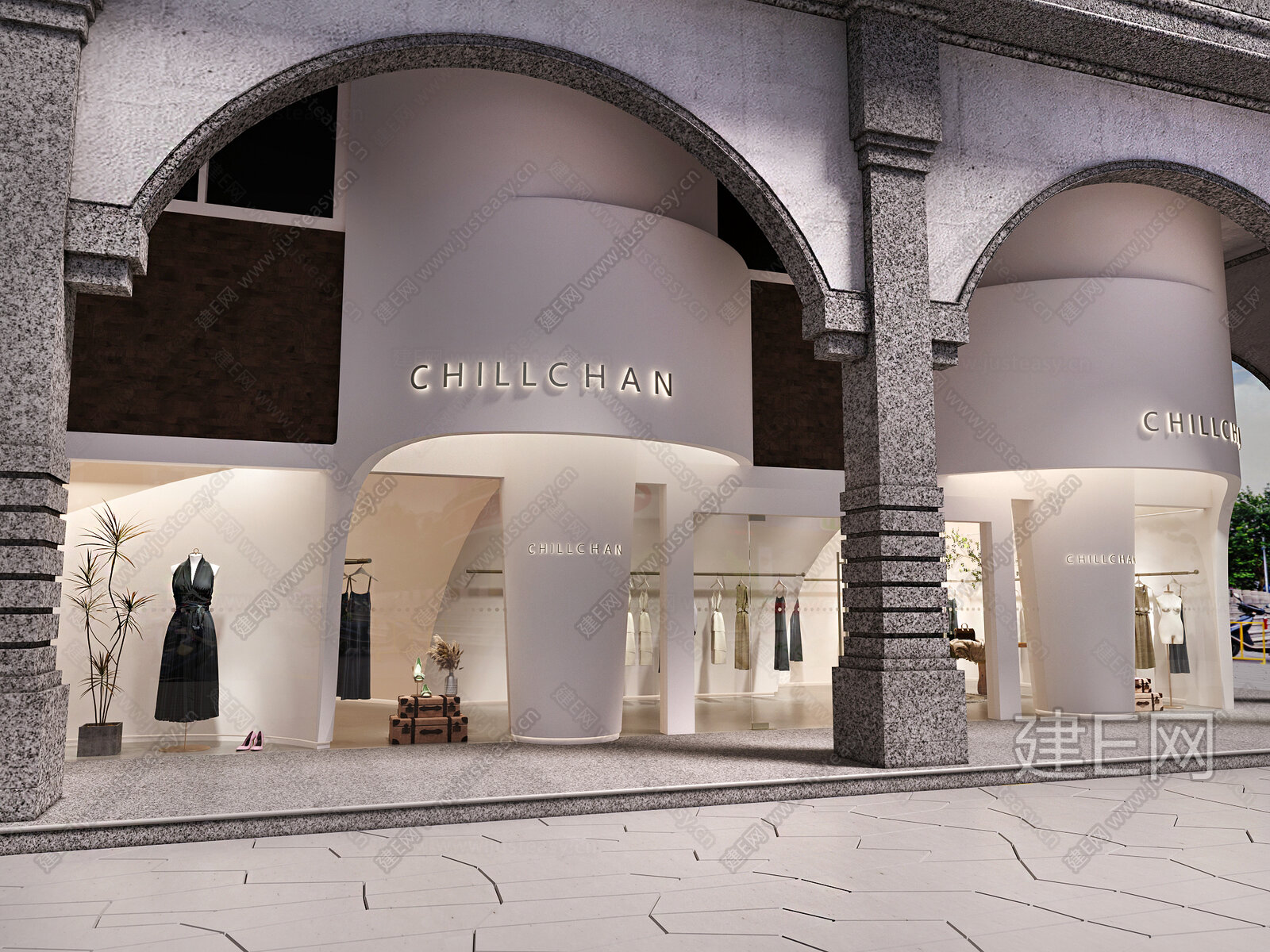 【现代服装店门头3d模型】建E网_现代服装店门头3d模型下载[ID:106517428]_打造3d现代服装店门头模型免费下载平台
