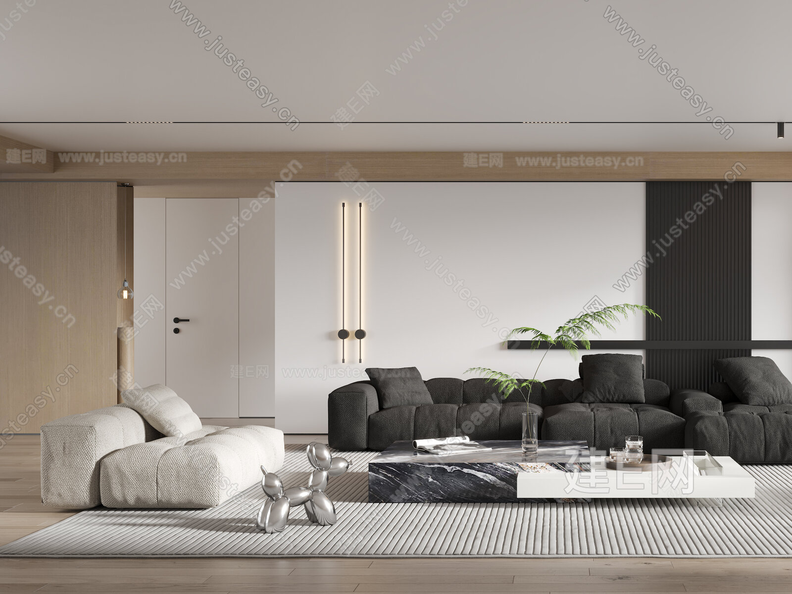 【现代客厅3d模型】建E网_现代客厅3d模型下载[ID:106976183]_打造3d现代客厅模型免费下载平台