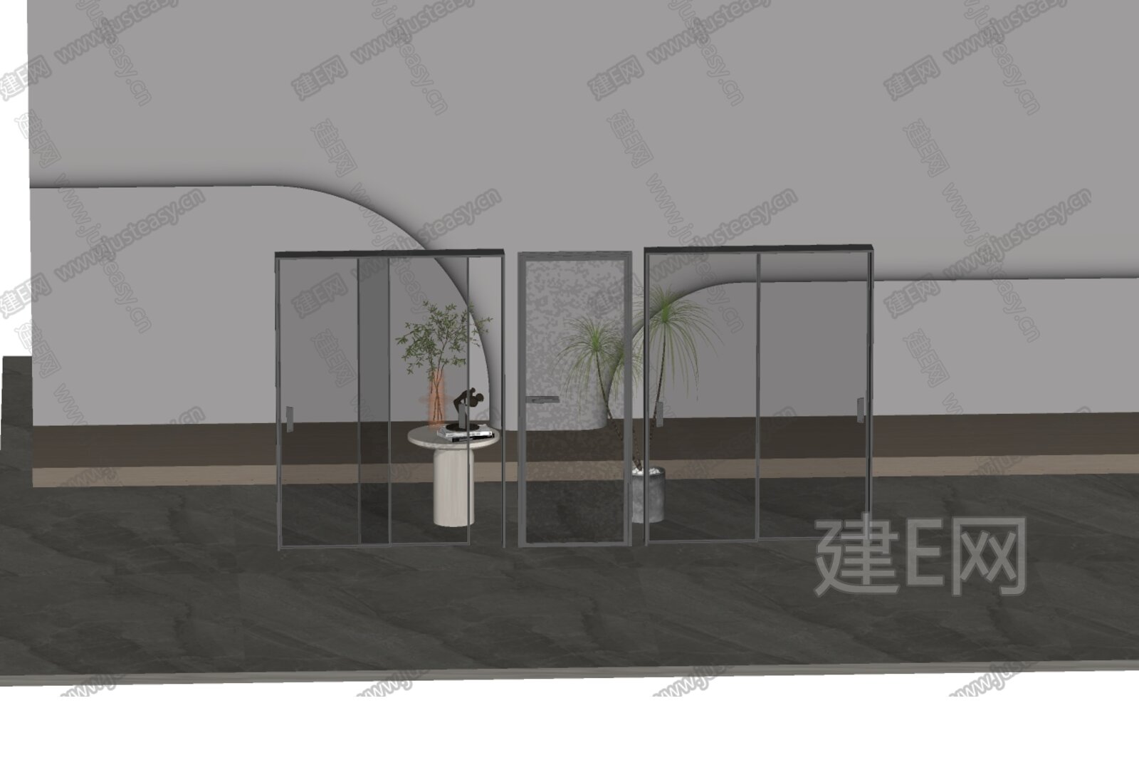 现代移门模型SU模型下载[ID:113264863]_建e网su模型