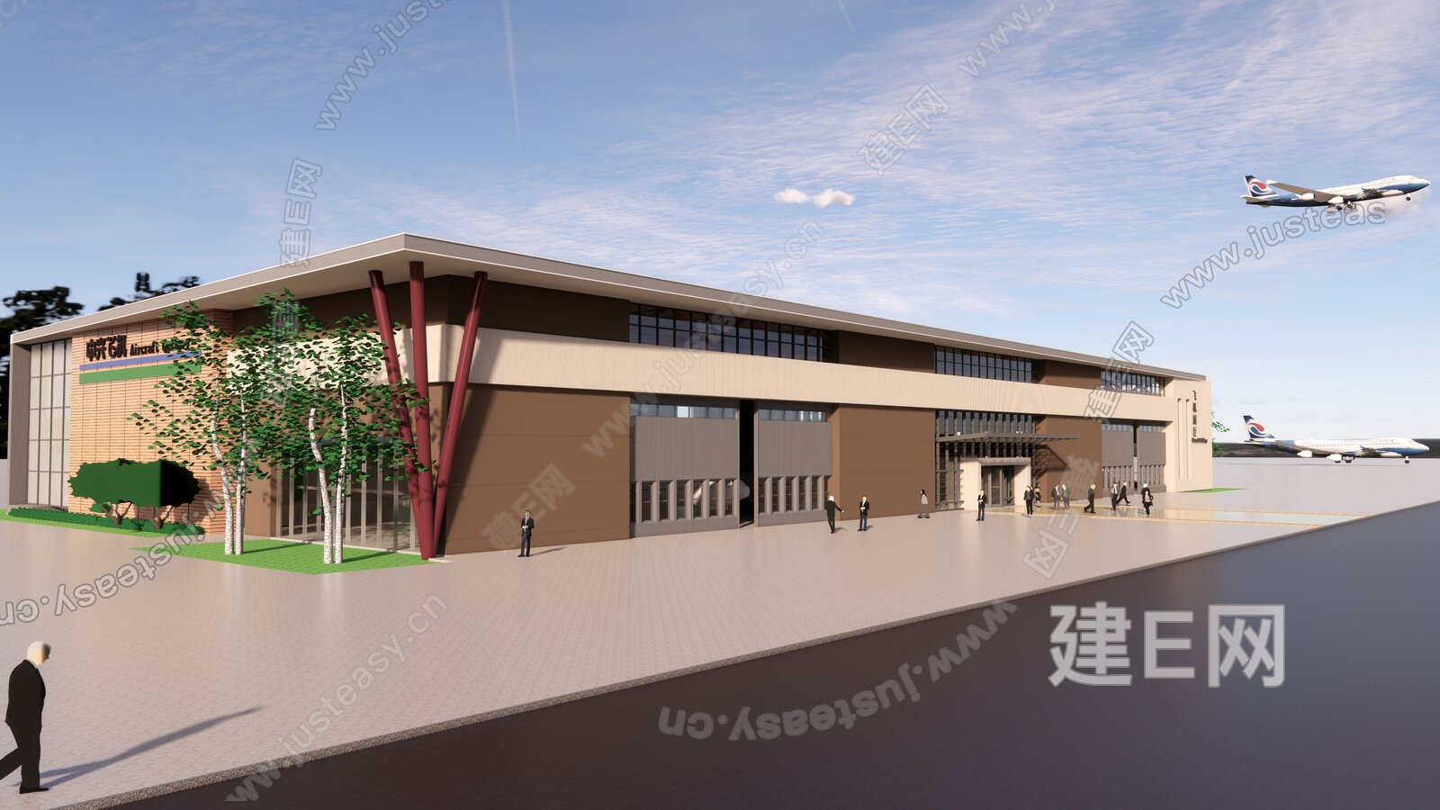现代展览馆建筑模型SU模型下载[ID:114182360]_建e网su模型