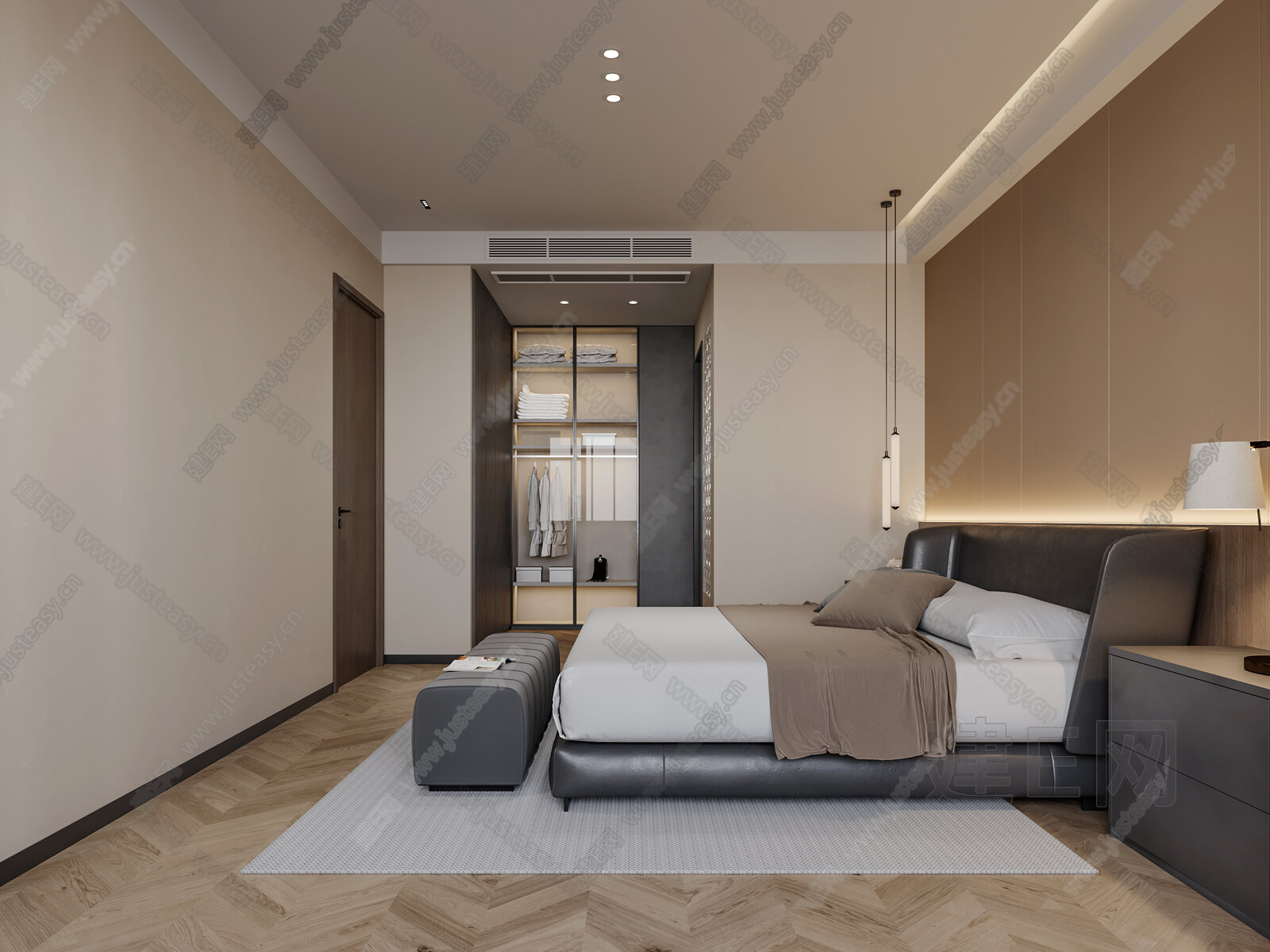 【现代黑白灰卧室3d模型】建E网_现代黑白灰卧室3d模型下载[ID:101339924]_打造3d现代黑白灰卧室模型免费下载平台