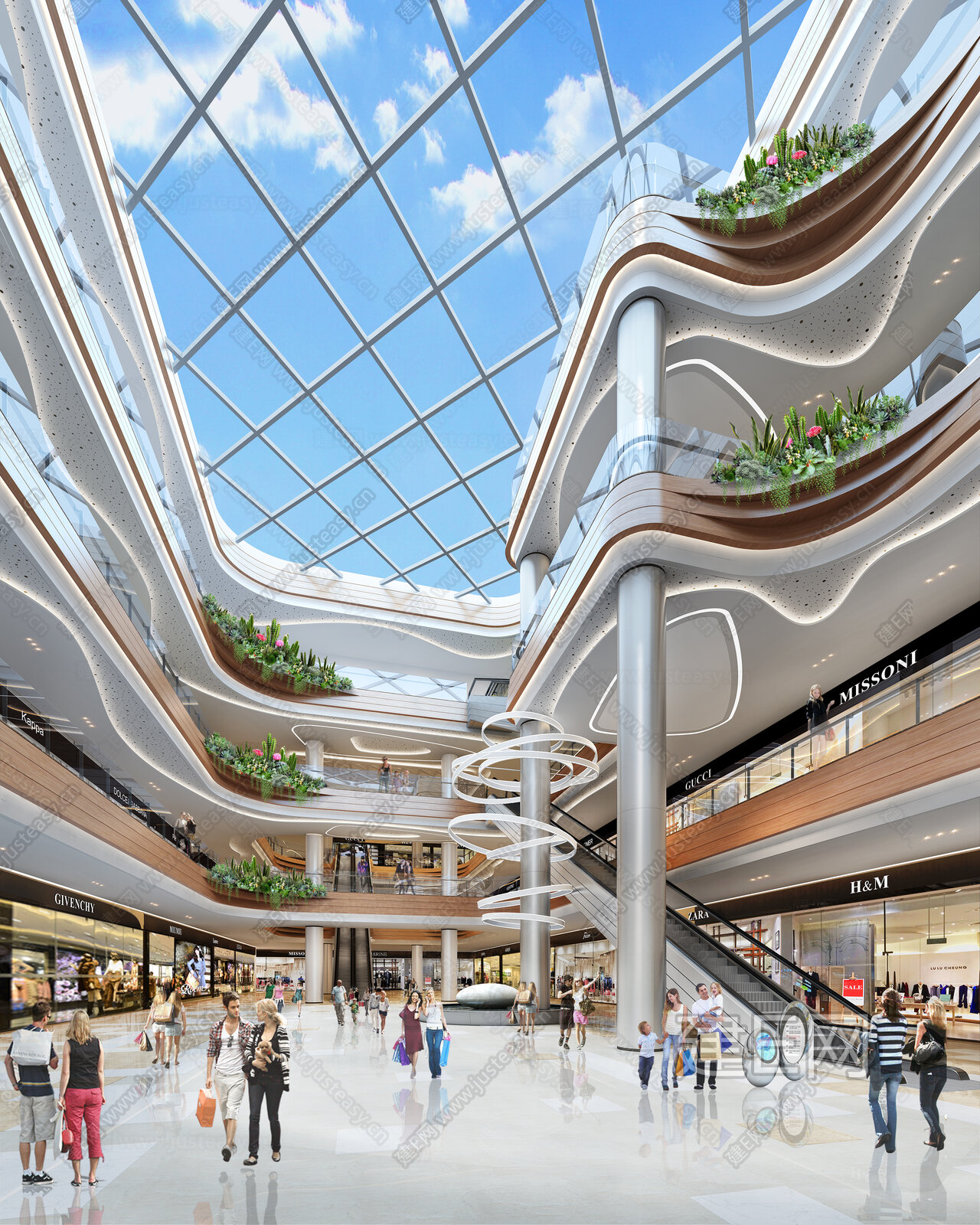 现代商场3d模型下载[ID:102060930]_建e网3d模型