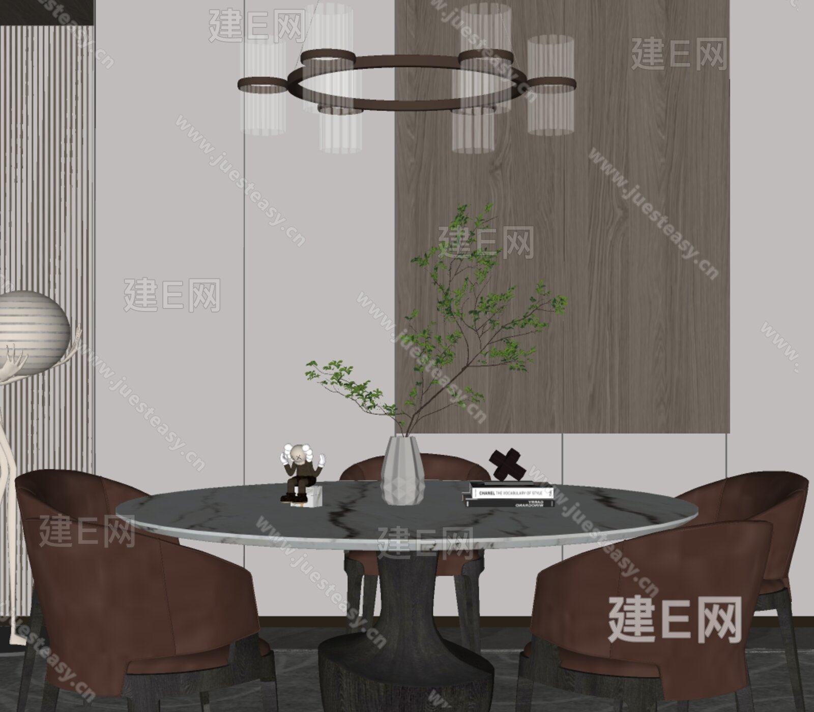 现代餐厅模型SU模型下载[ID:116541492]_建e网su模型