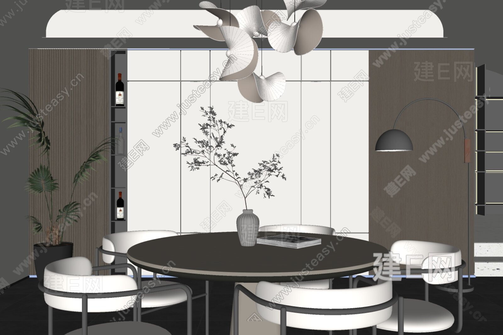 现代餐厅模型SU模型下载[ID:117328101]_建e网su模型