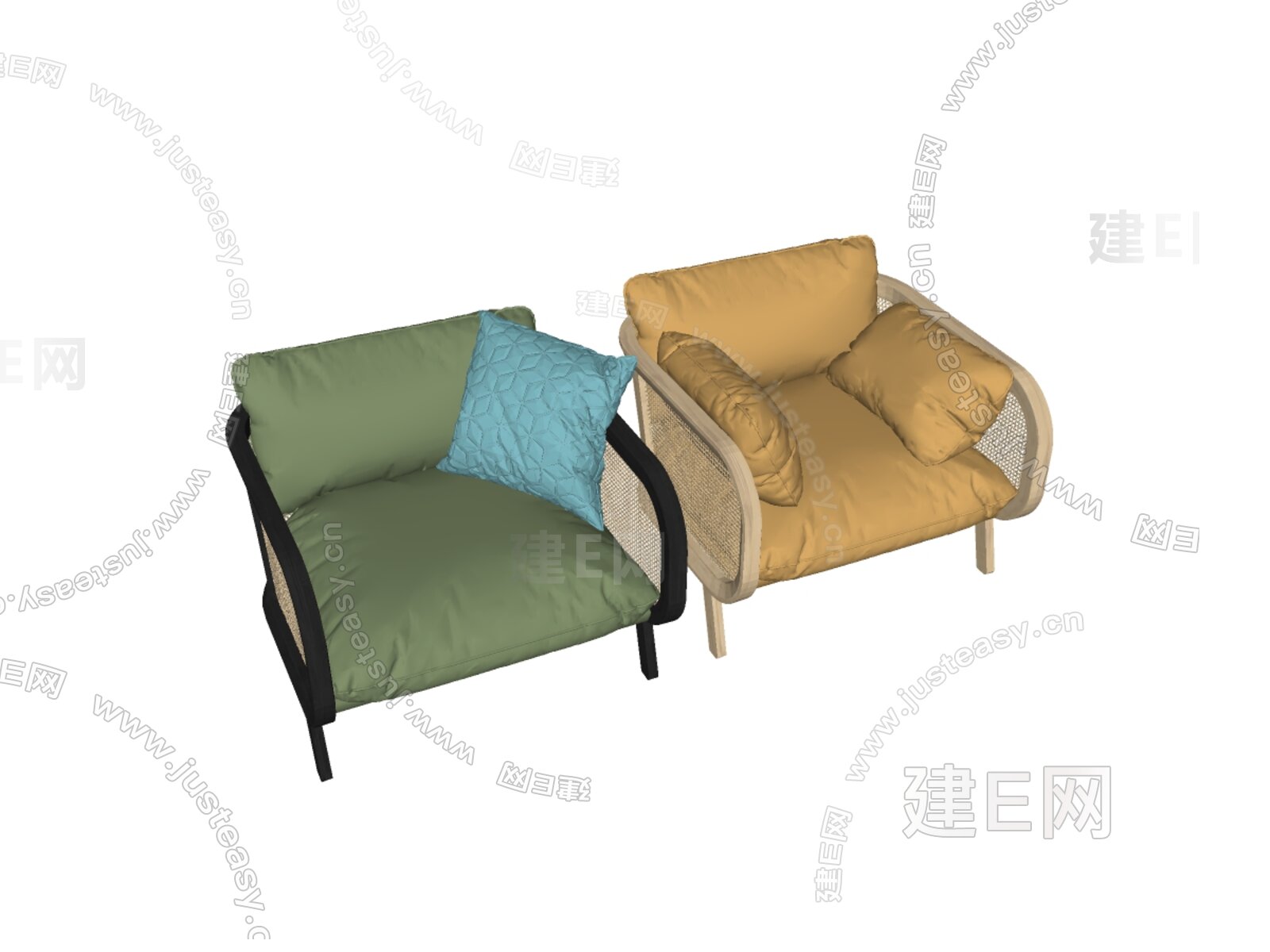 Reflex 现代休闲椅模型SU模型下载[ID:109332593]_建e网su模型