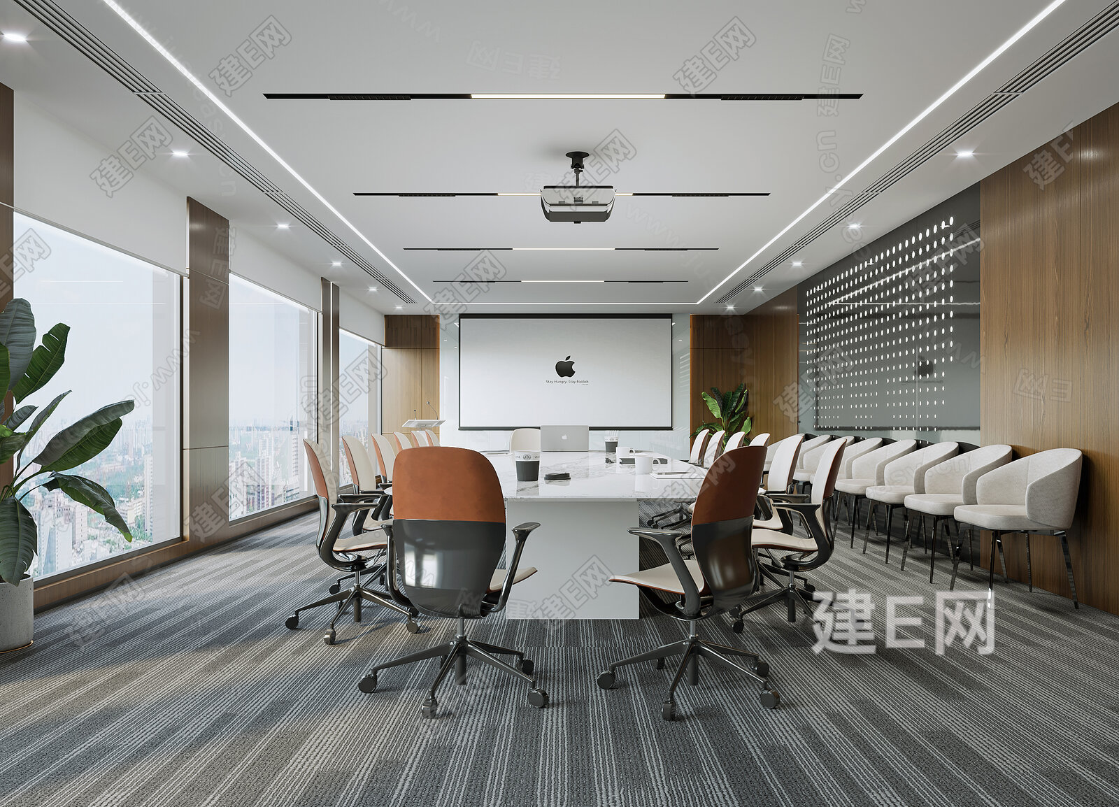 现代会议室模型SU模型下载[ID:109135916]_建e网su模型