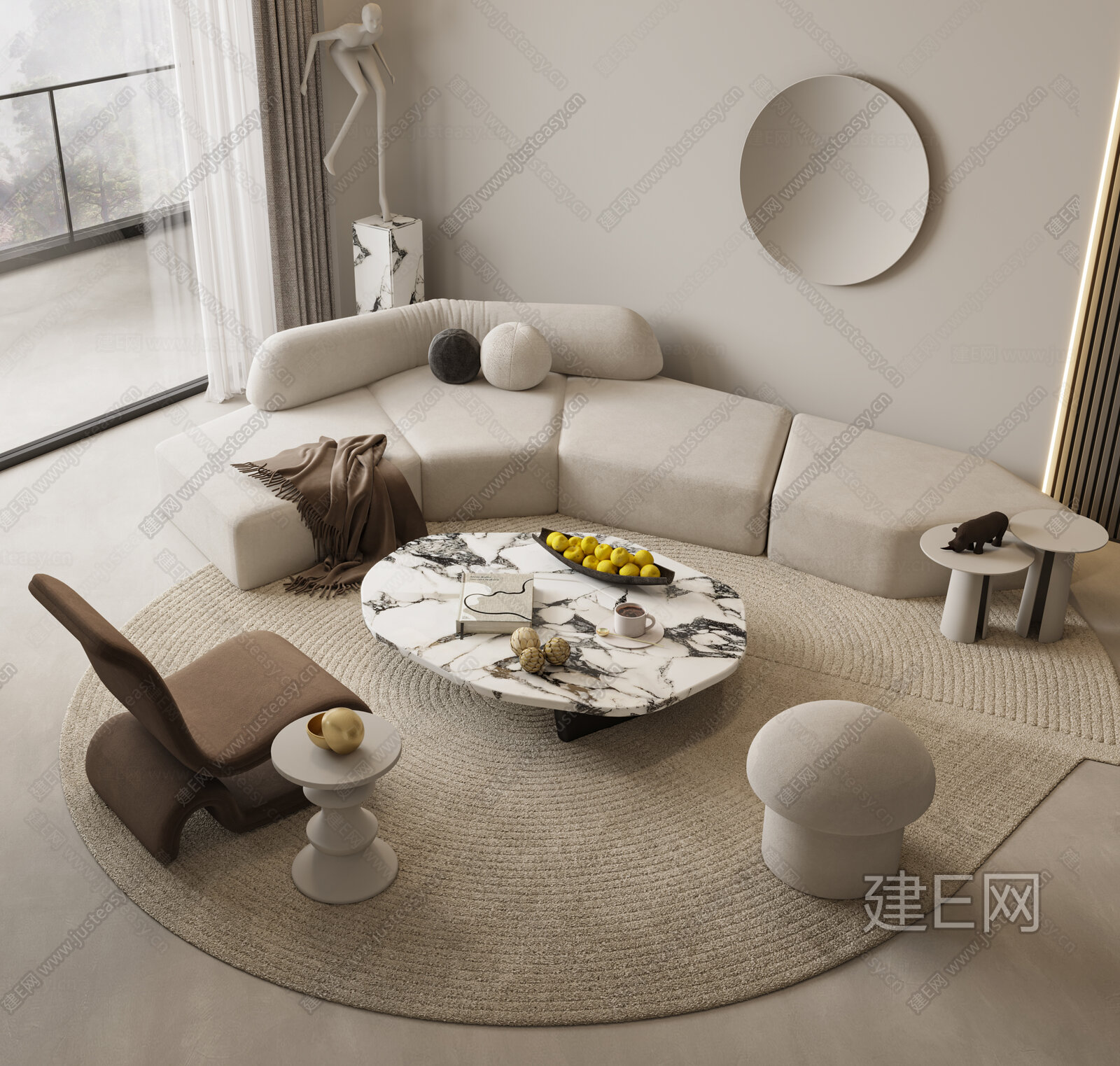 【现代沙发茶几组合3d模型】建e网_现代沙发茶几组合3d模型下载[ID:103240493]_打造3d现代沙发茶几组合模型免费下载平台