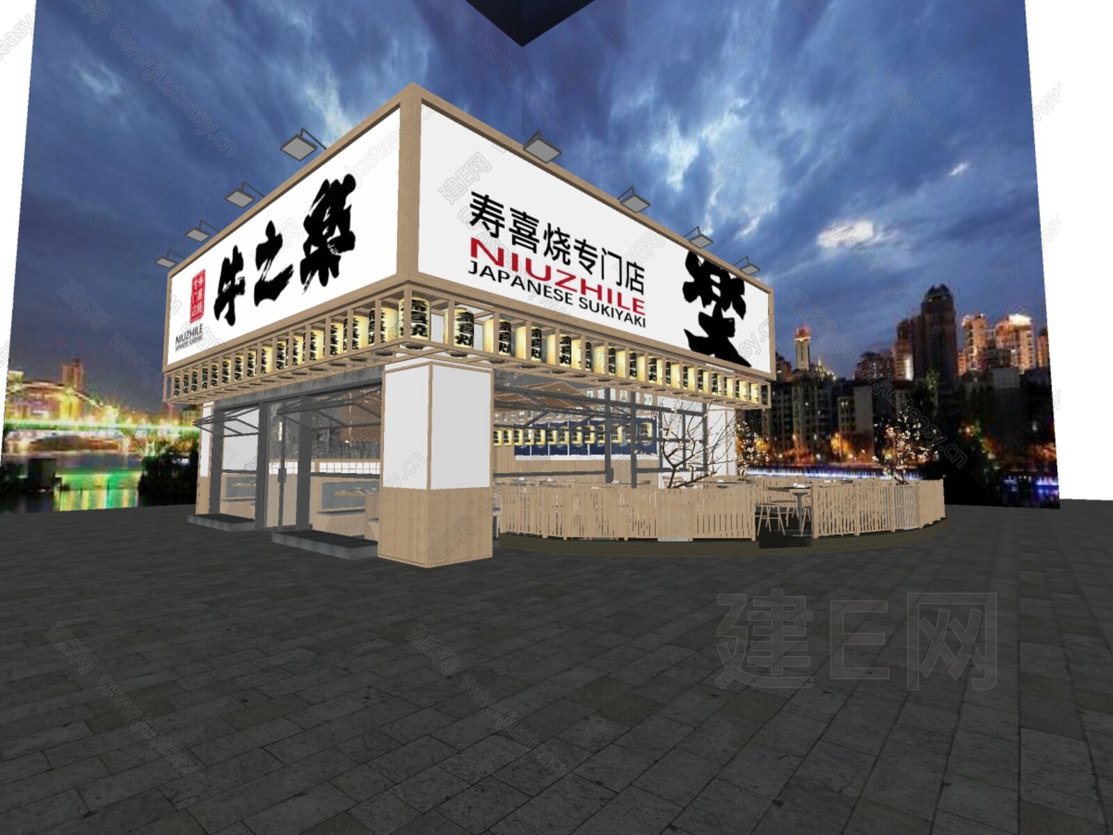 日式料理店模型SU模型下载[ID:110446649]_建e网su模型