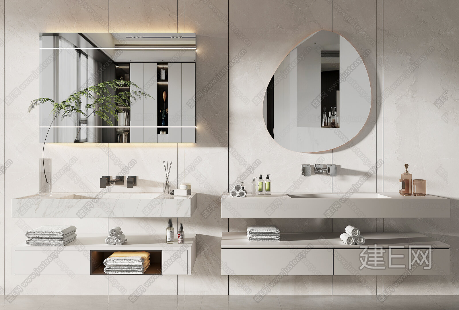 现代浴室柜3d模型下载[ID:103764769]_建e网3d模型