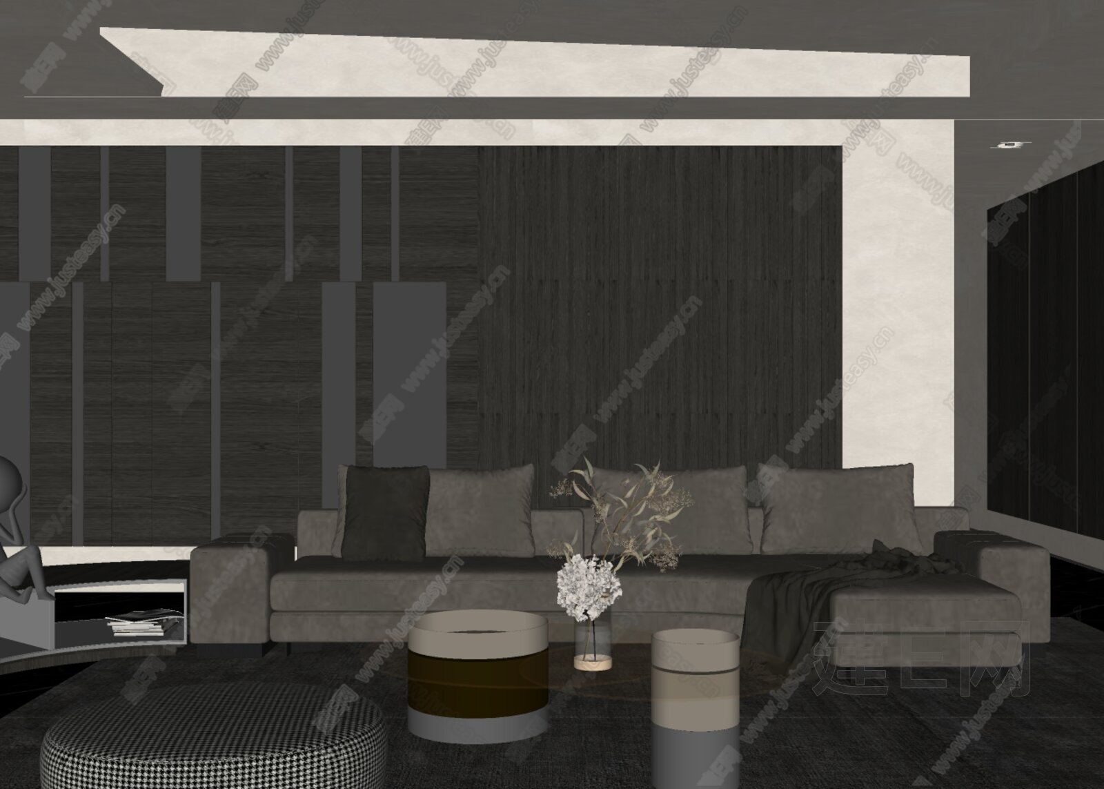米诺提 Minotti 现代轻奢客厅模型SU模型下载[ID:111953994]_建e网su模型