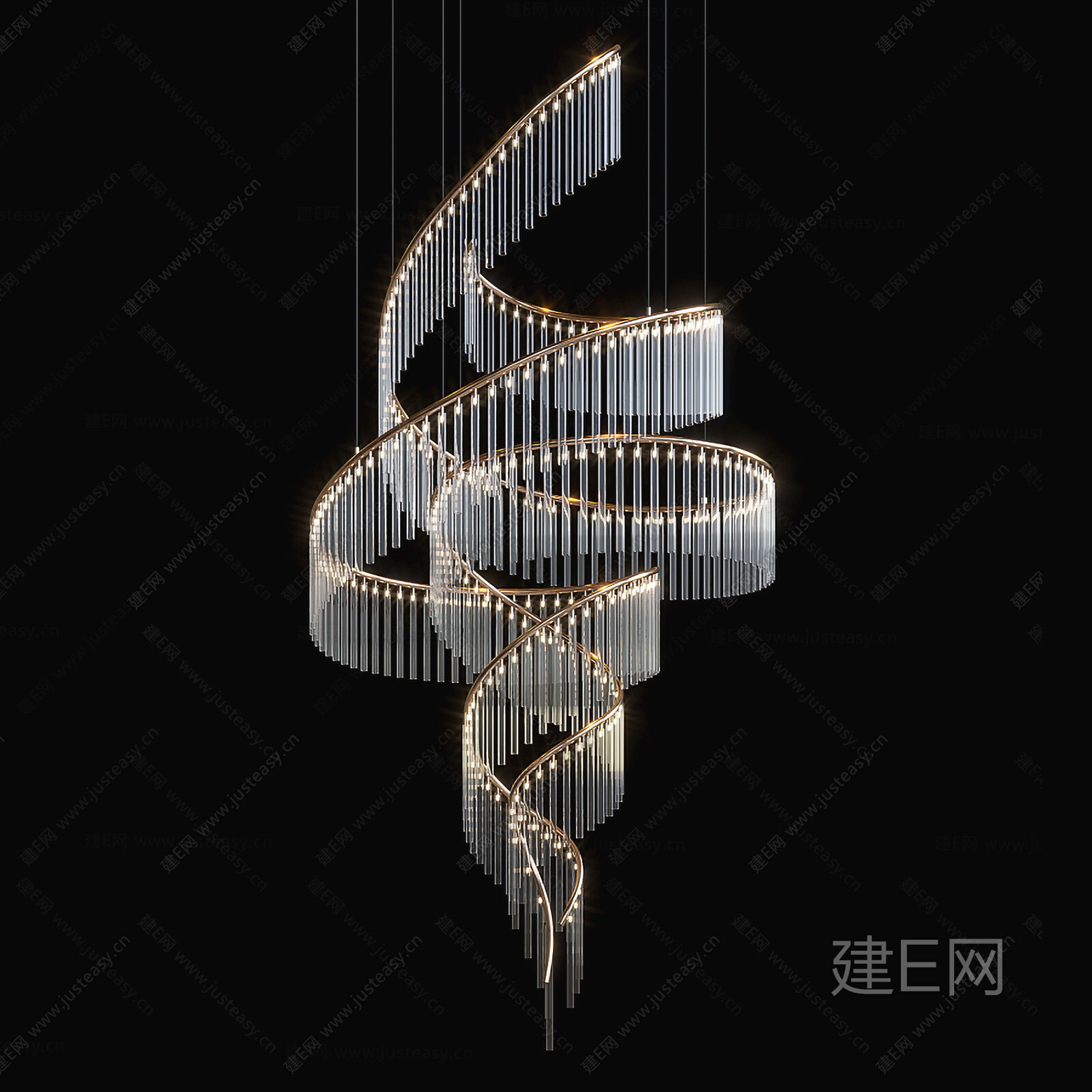 现代水晶吊灯模型SU模型下载[ID:113133713]_建E室内设计网