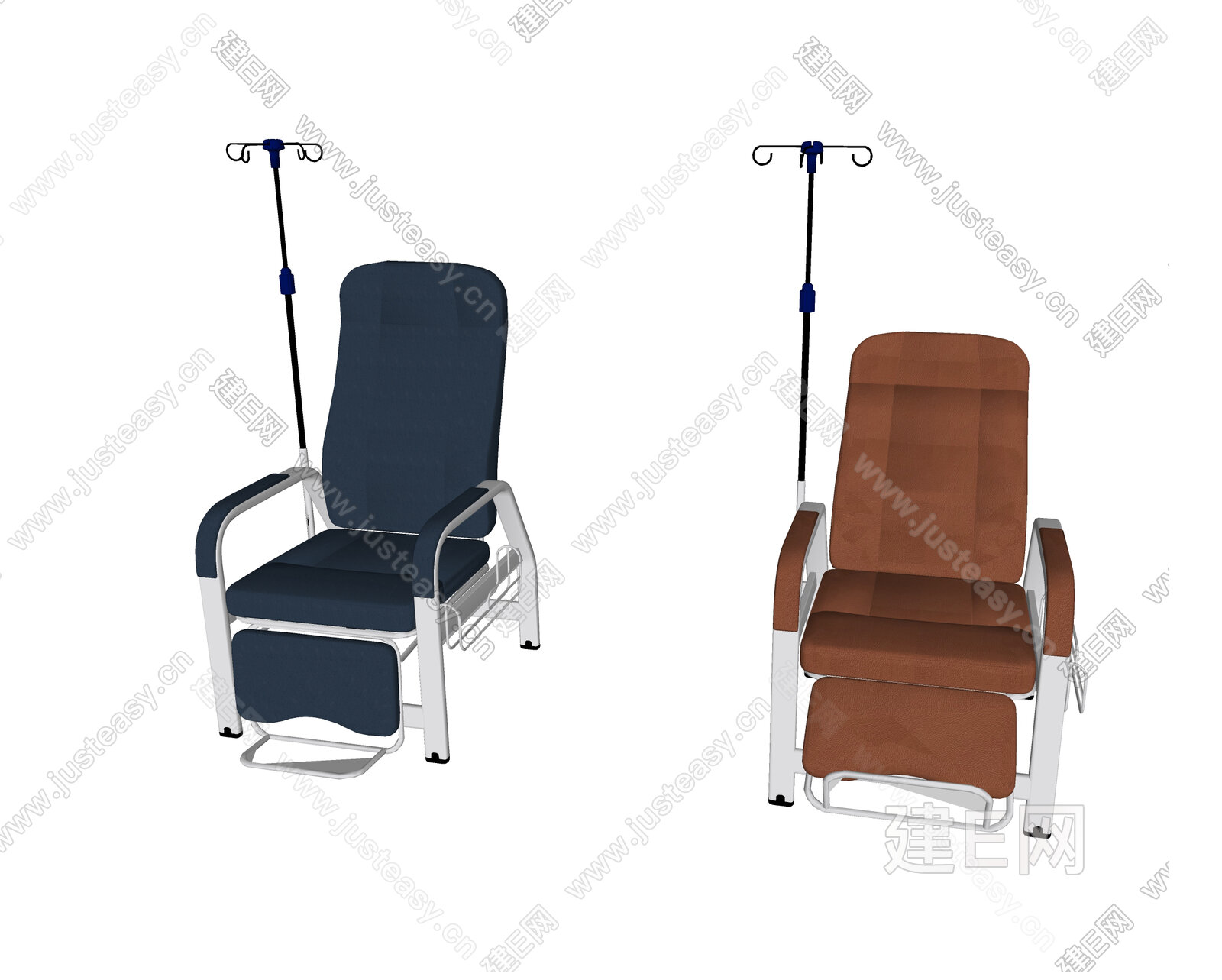 现代医院输液椅模型SU模型下载[ID:113068193]_建e网su模型