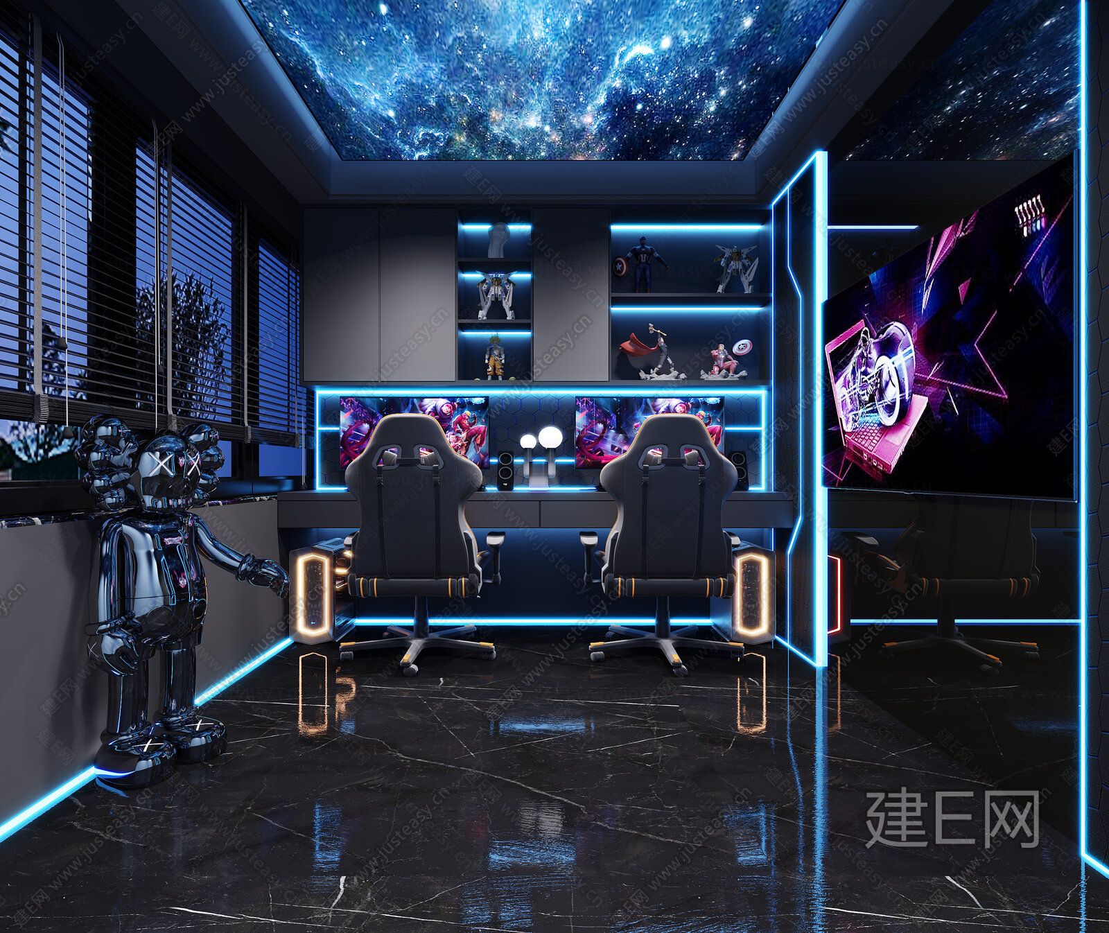 【现代电竞房3d模型】建E网_现代电竞房3d模型下载[ID:104551293]_打造3d现代电竞房模型免费下载平台