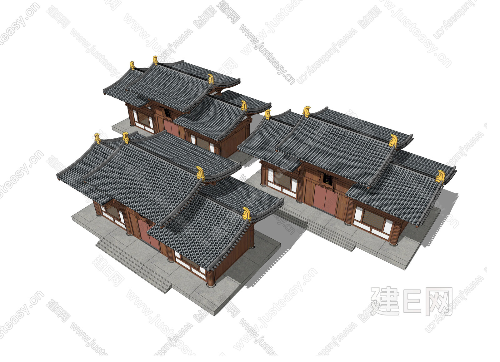 中式古建模型SU模型下载[ID:106843039]_建E室内设计网