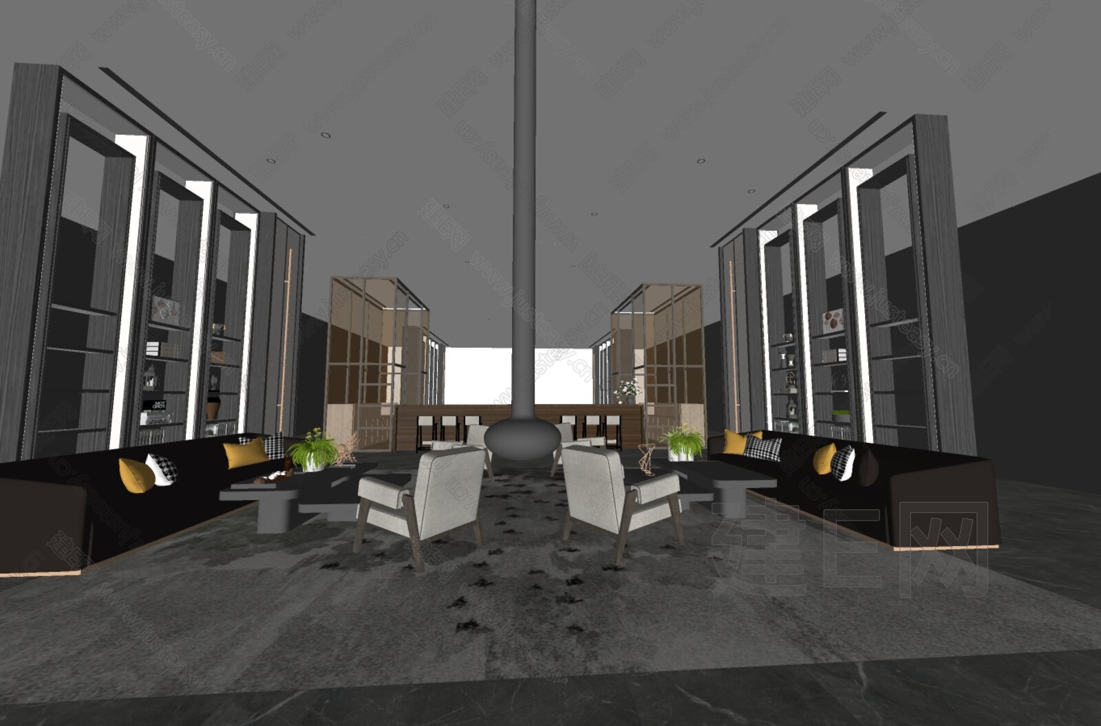 W.Design 无间设计 休息室模型SU模型下载[ID:107563933]_建E室内设计网
