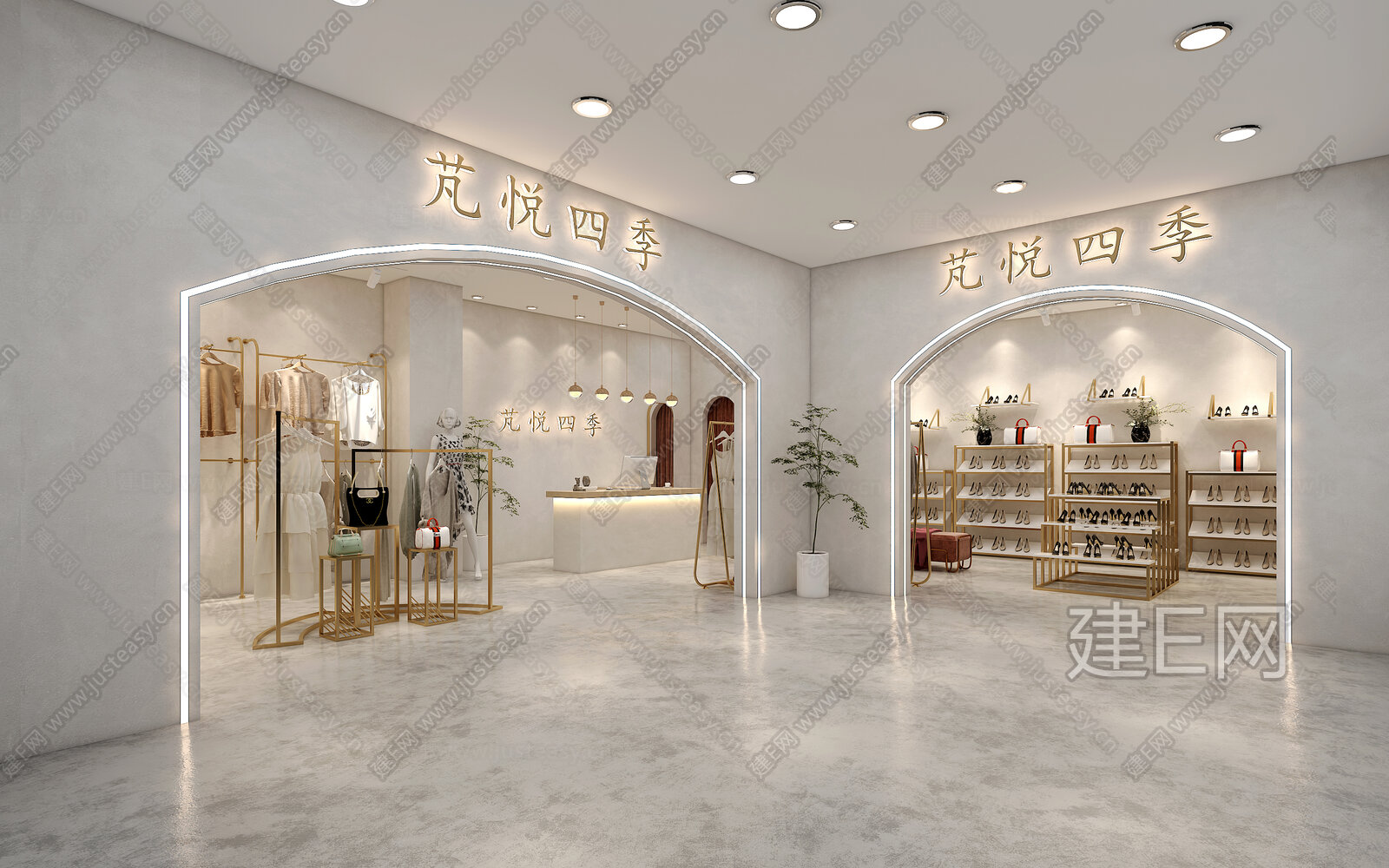 侘寂风服装店模型SU模型下载[ID:113265592]_建e网su模型