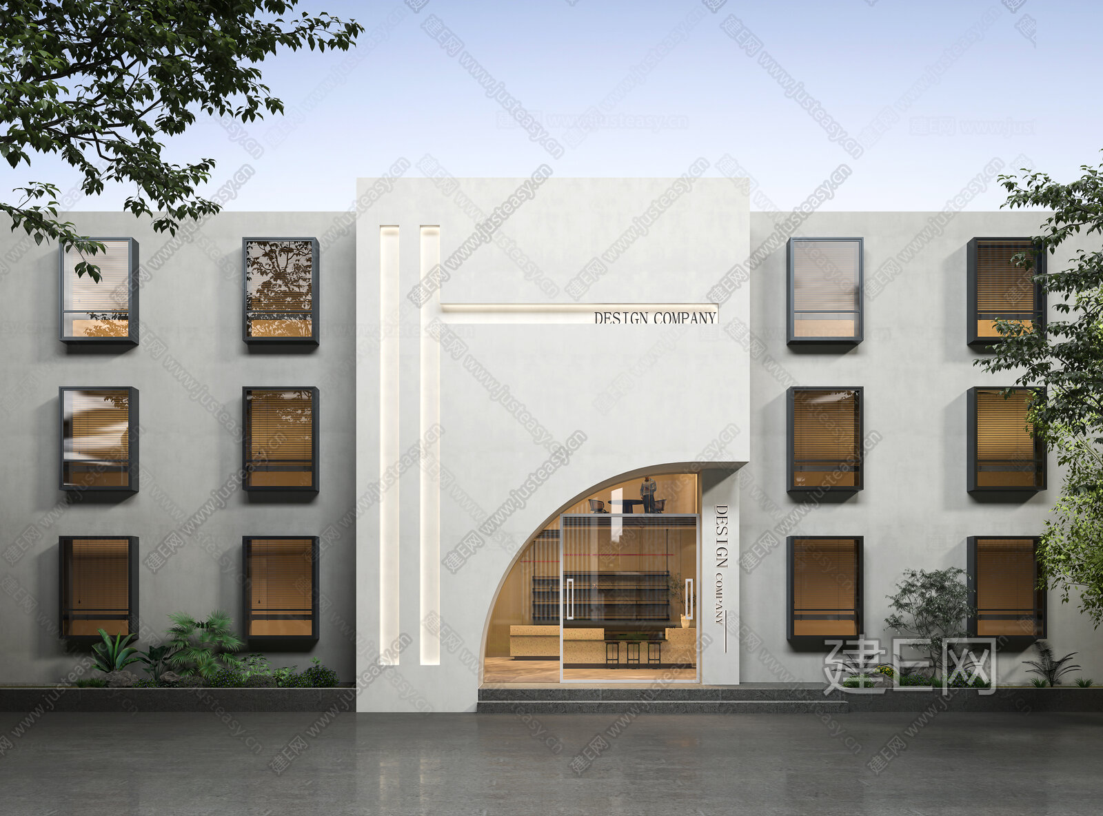 现代设计公司门头3d模型下载[ID:115233568]_建e网3d模型