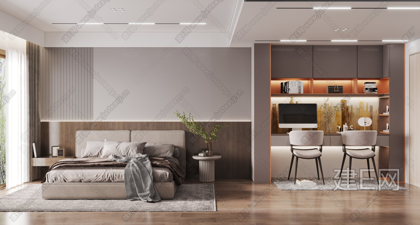【现代卧室3d模型】建E网_现代卧室3d模型下载[ID:114971522]_打造3d现代卧室模型免费下载平台