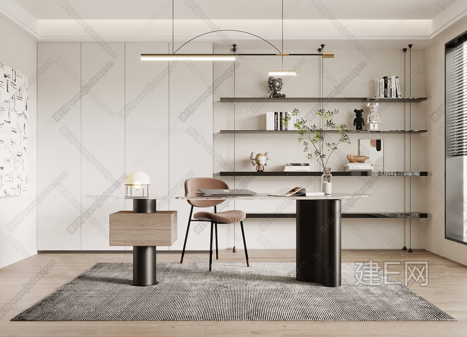 【现代书房3d模型】建e网_现代书房3d模型下载[ID:115823479]_打造3d现代书房模型免费下载平台