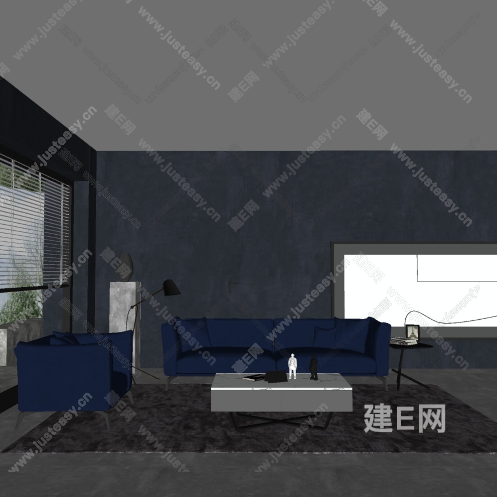 意大利 米洛提 Minotti 沙发茶几组合模型SU模型下载[ID:101206964]_建e网su模型