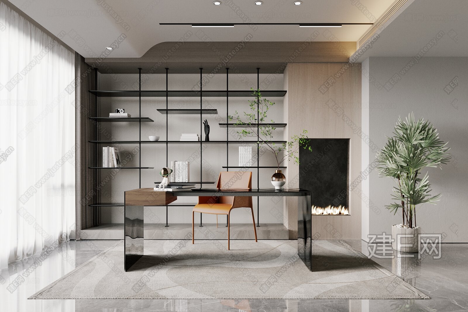 【现代书房3d模型】建e网_现代书房3d模型下载[ID:116151185]_打造3d现代书房模型免费下载平台