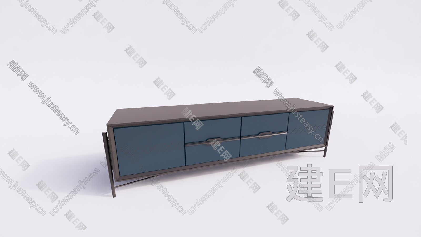 现代电视柜模型SU模型下载[ID:102583041]_建E室内设计网