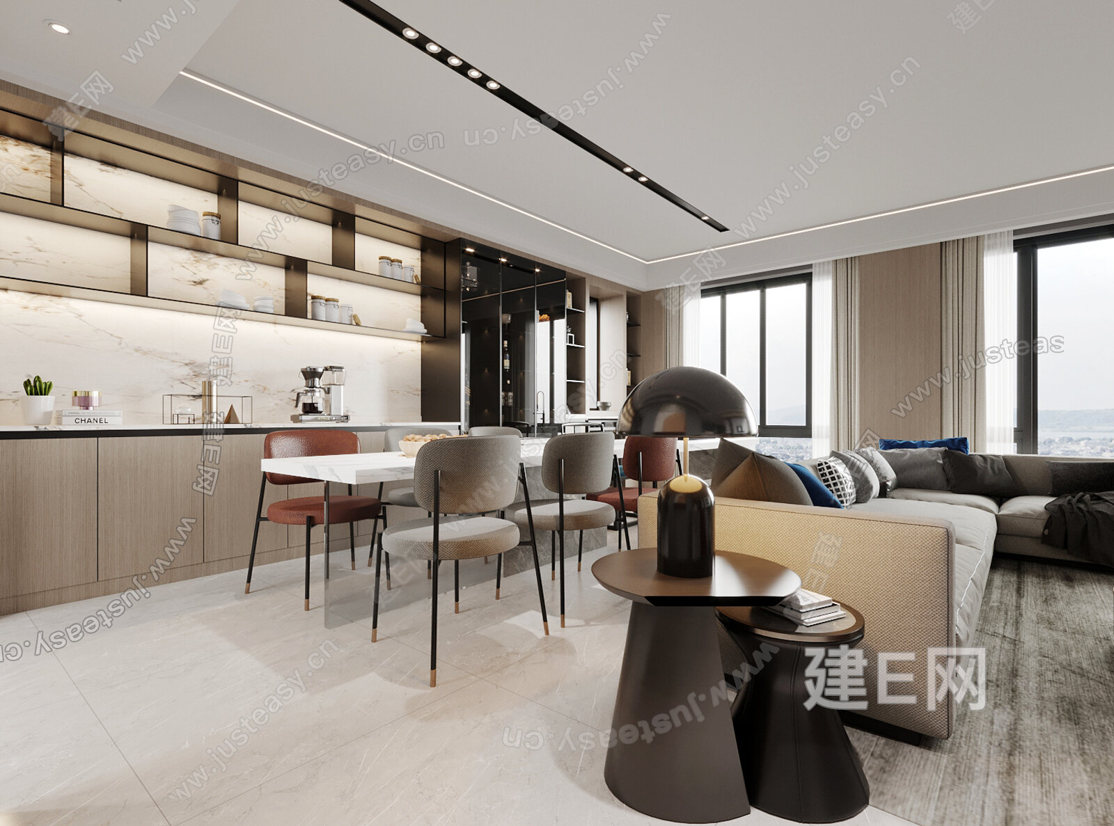 【现代客厅3d模型】建E网_现代客厅3d模型下载[ID:116020001]_打造3d现代客厅模型免费下载平台