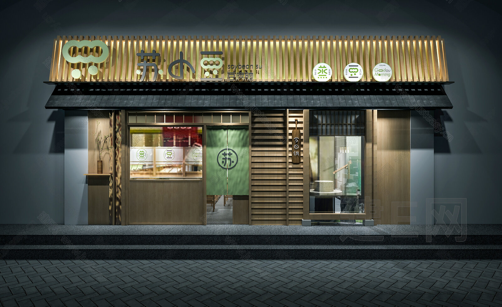 日式门头门面SU模型下载[ID:102845415]，日式门头门面，SU模型下载