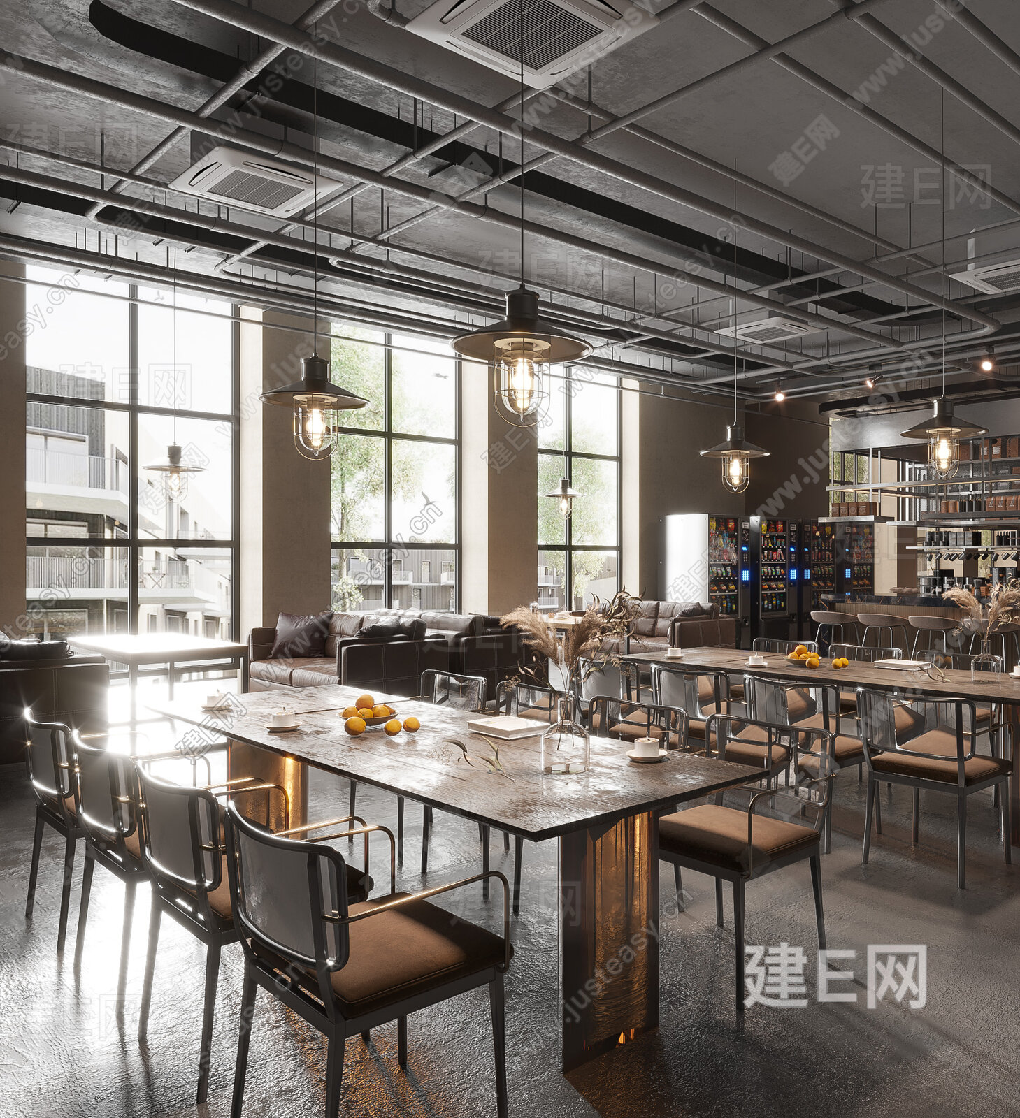 现代咖啡馆模型SU模型下载[ID:102910959]_建e网su模型