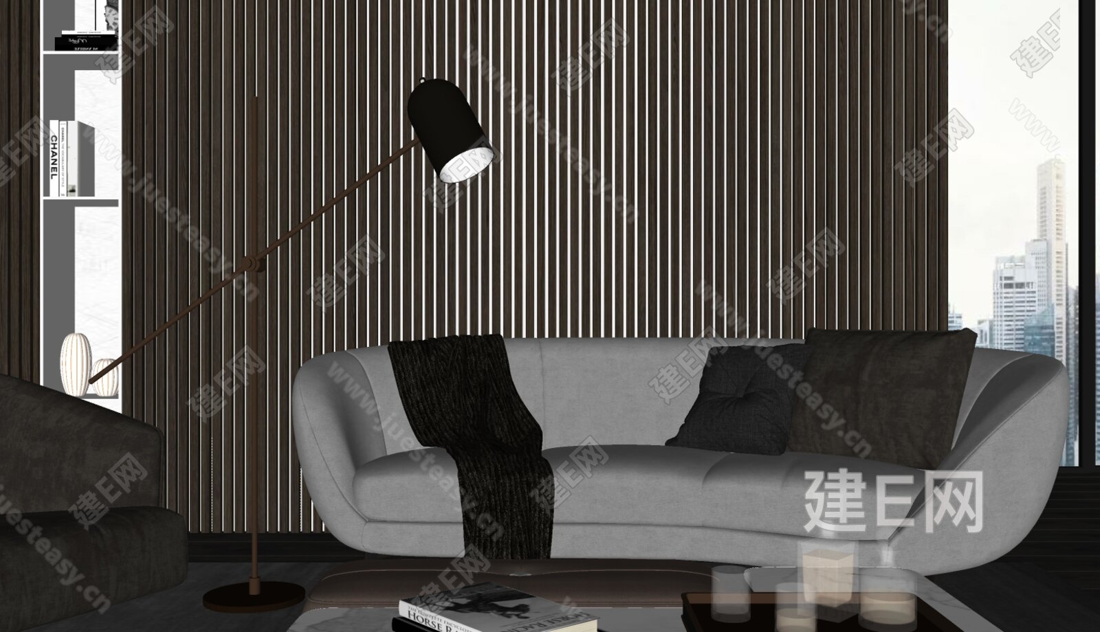 米洛提 Minotti 现代沙发茶几组合模型SU模型下载[ID:104614791]_建e网su模型