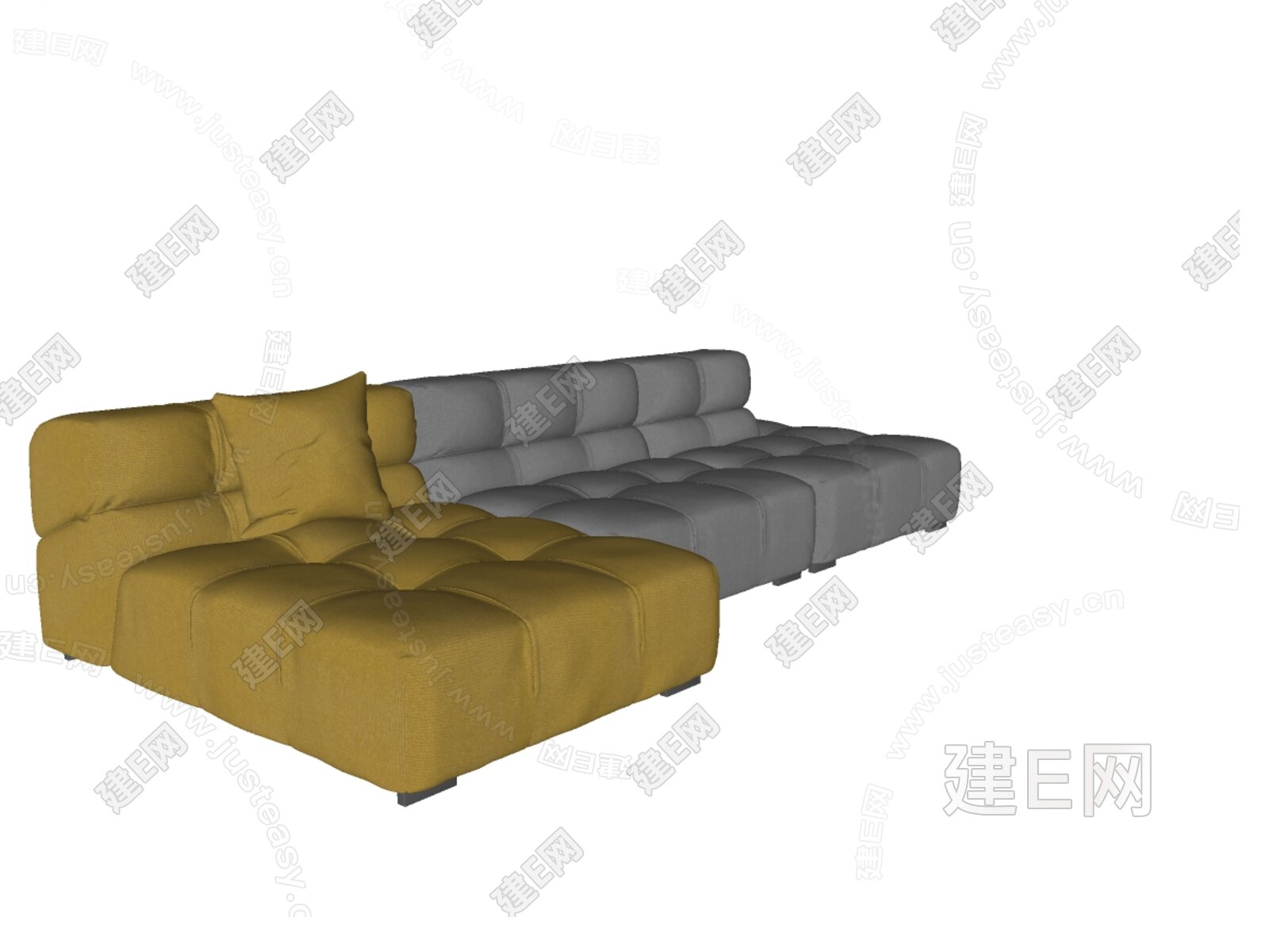 tufty-time 现代沙发 布艺模型SU模型下载[ID:113462258]_建e网su模型