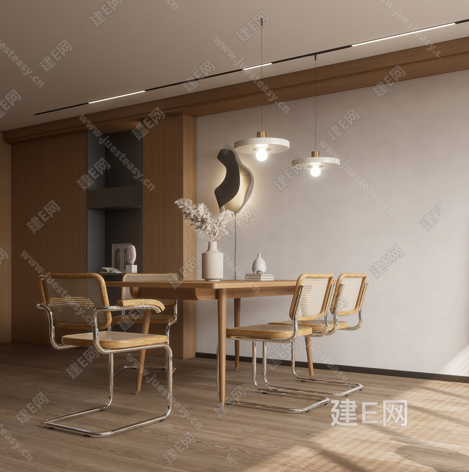 侘寂风餐厅模型SU模型下载[ID:114051862]_建e网su模型