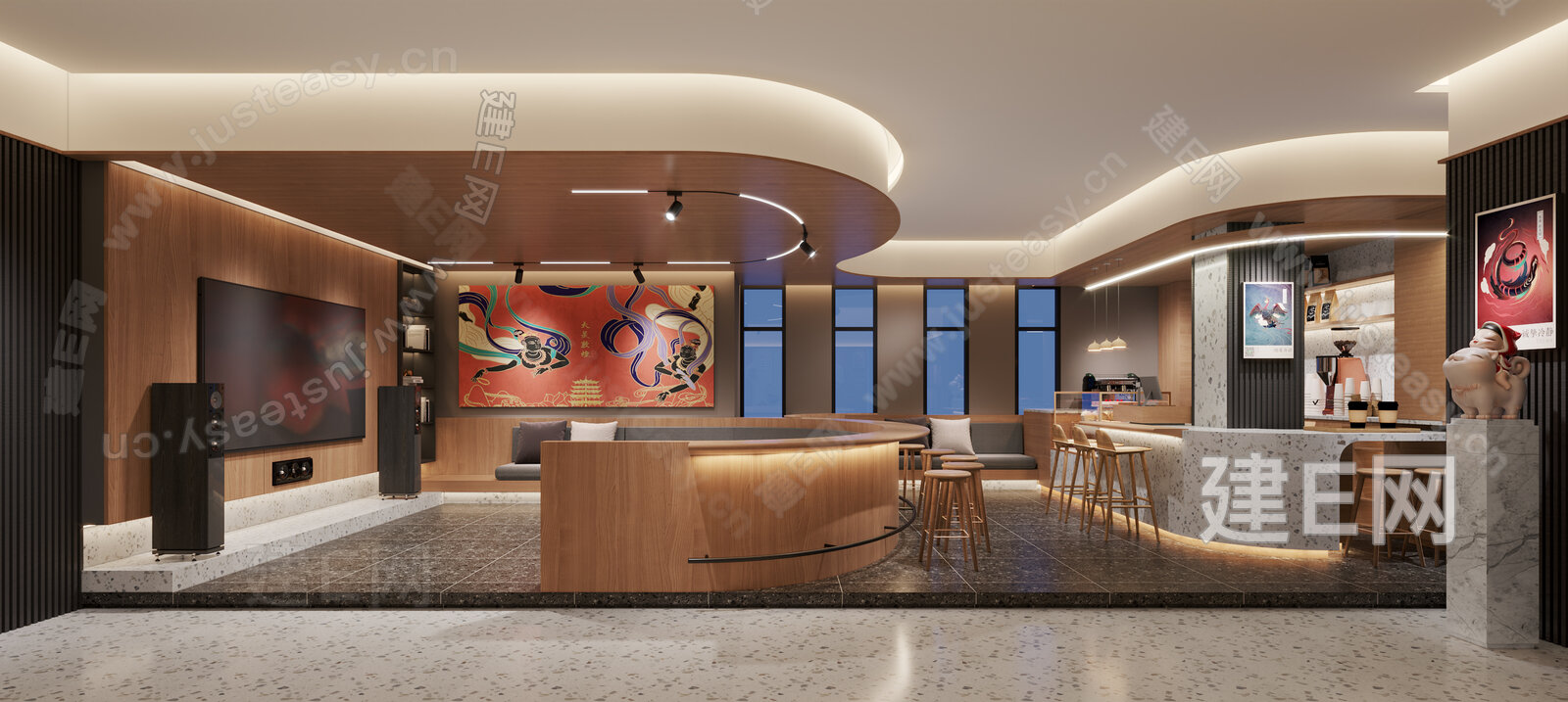 【现代党建室3d模型】建e网_现代党建室3d模型下载[ID:109073322]_打造3d现代党建室模型免费下载平台
