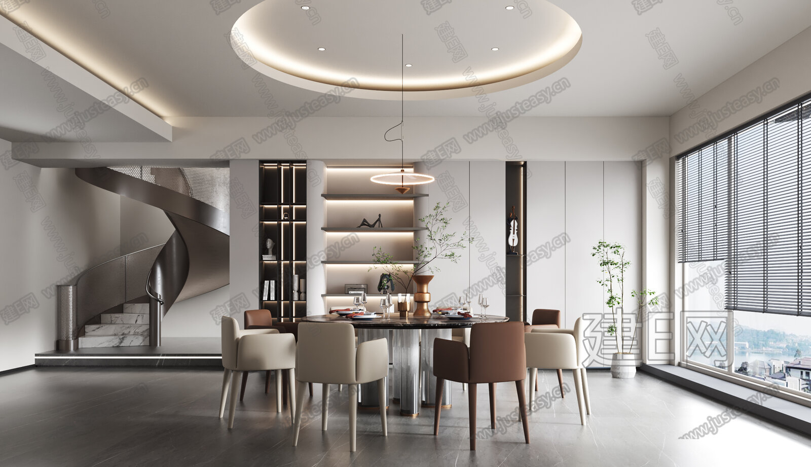 现代餐厅模型SU模型下载[ID:114510648]_建e网su模型