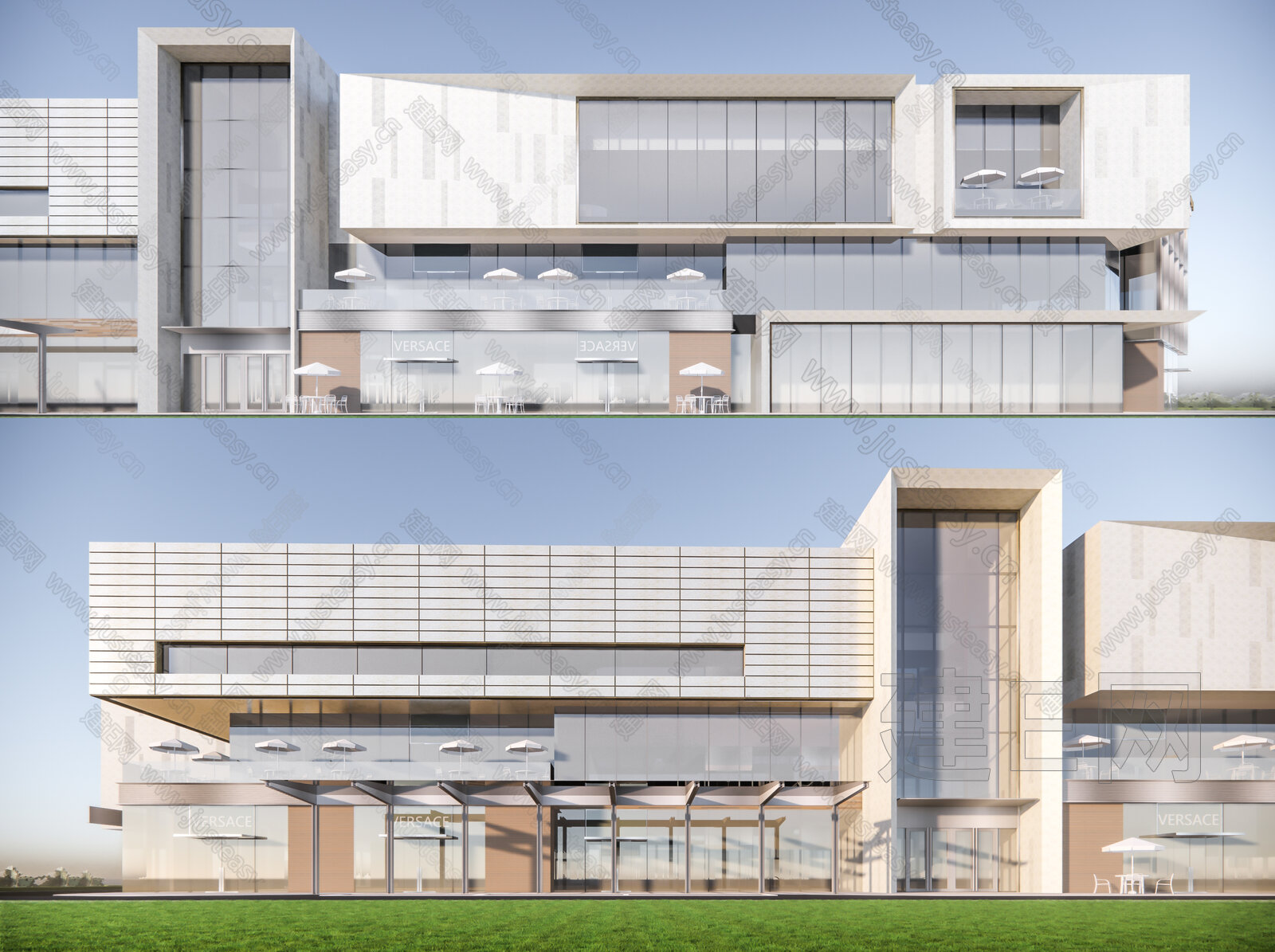 现代简约商业建筑SU模型下载[ID:114641699]_建E网SU模型库