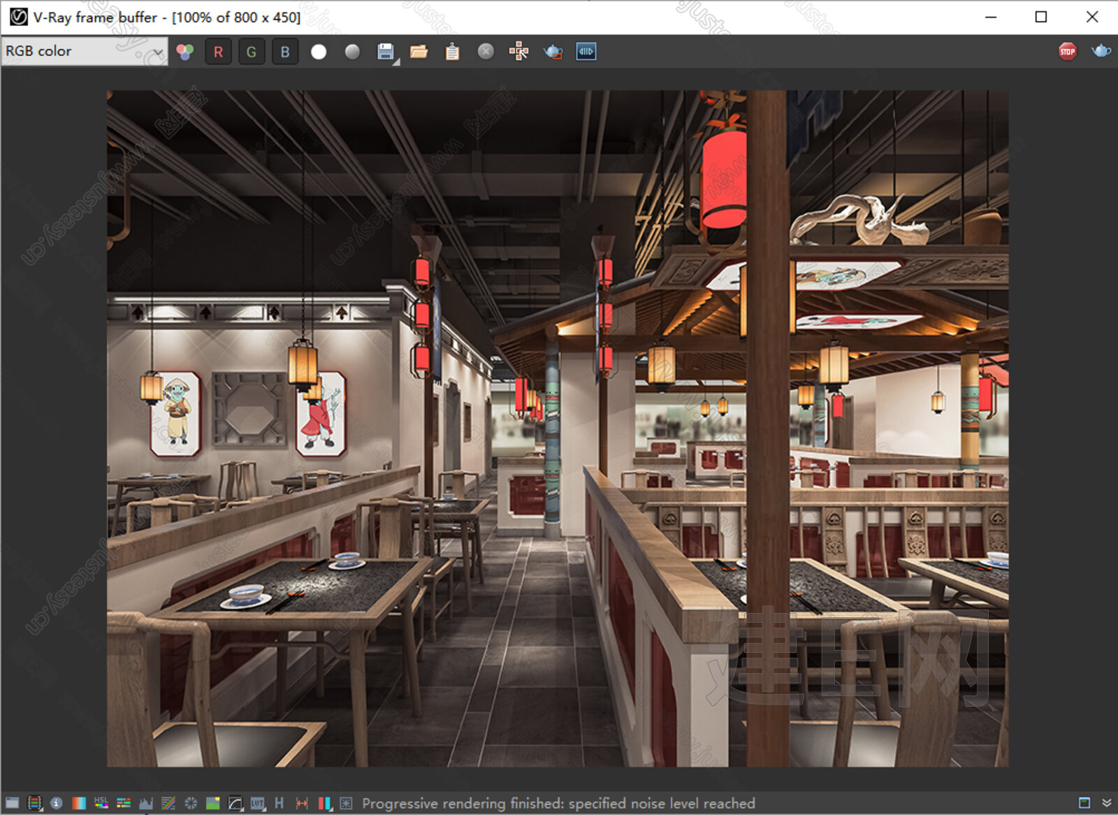 新中式火锅店 模型SU模型下载[ID:115231615]_建E室内设计网