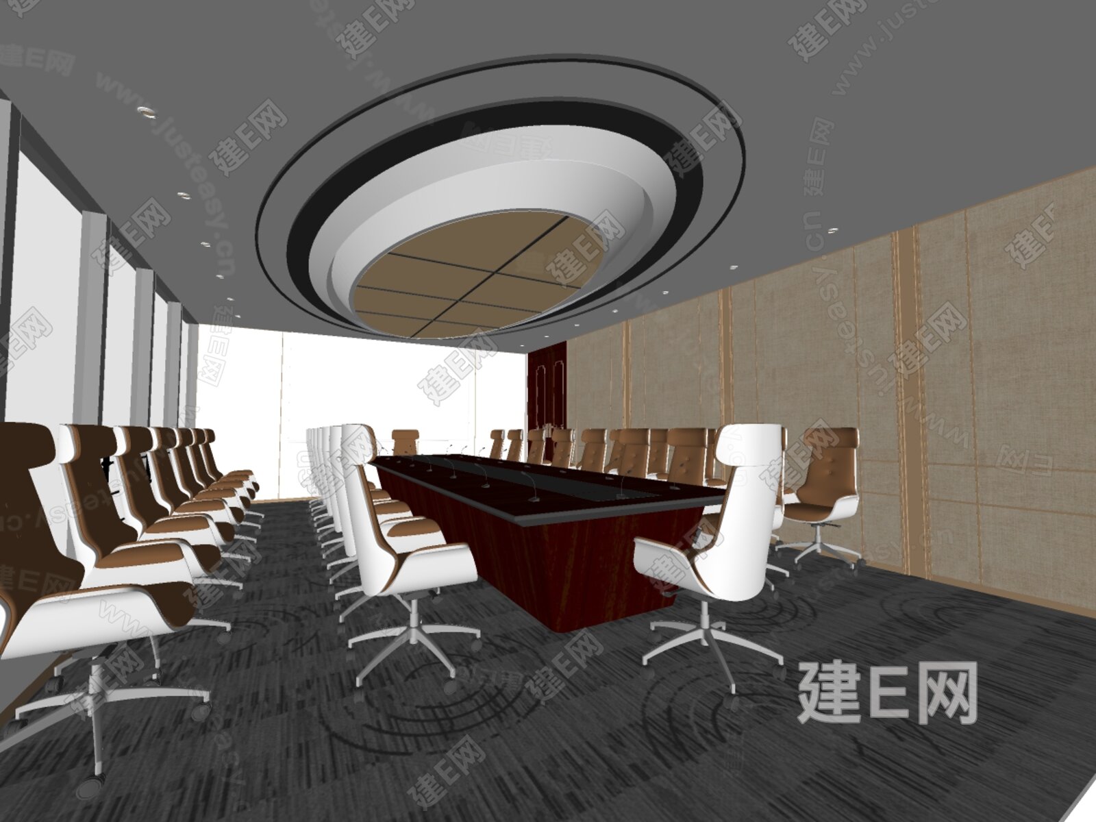 现代会议室模型SU模型下载[ID:115821357]_建e网su模型