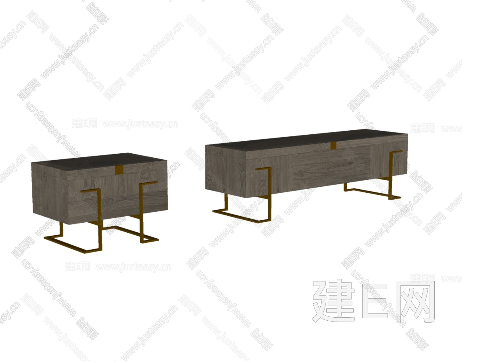 B&B Italia 现代电视柜模型SU模型下载[ID:115428304]_建E室内设计网