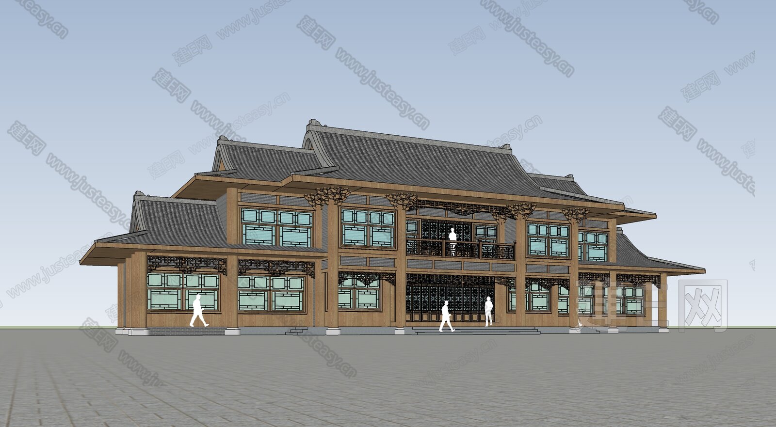 中式古建筑模型SU模型下载[ID:115559368]_建E室内设计网
