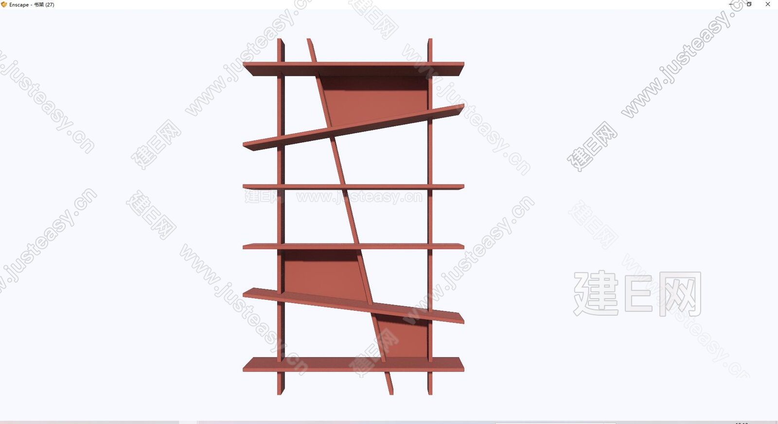 现代书柜模型SU模型下载[ID:116149208]_建E室内设计网
