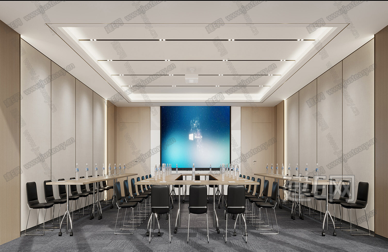 现代会议室模型SU模型下载[ID:107760311]_建e网su模型