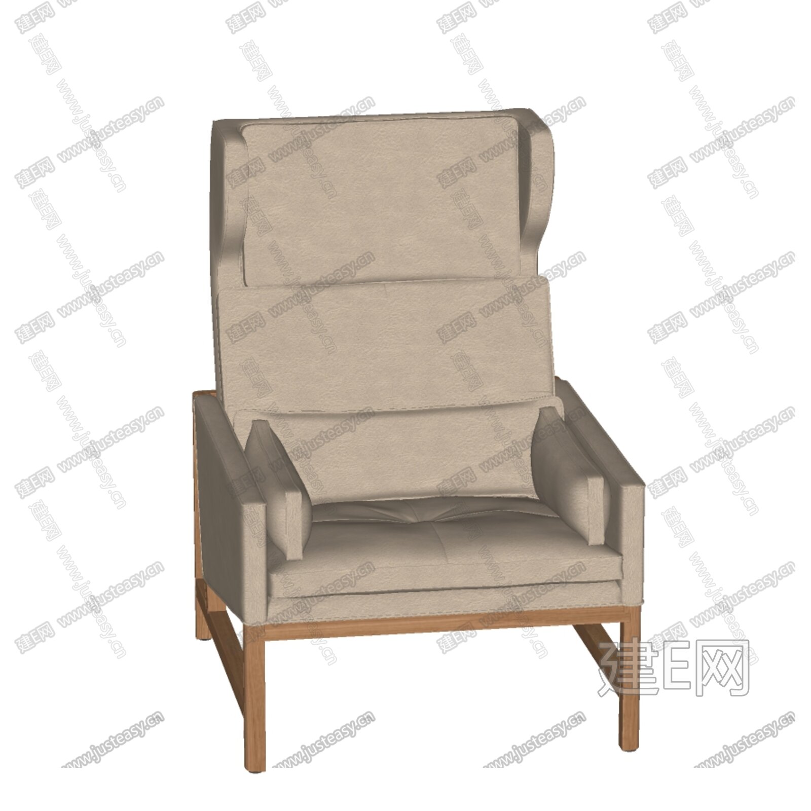 Wing Back 现代休闲椅模型SU模型下载[ID:116542404]_建E室内设计网