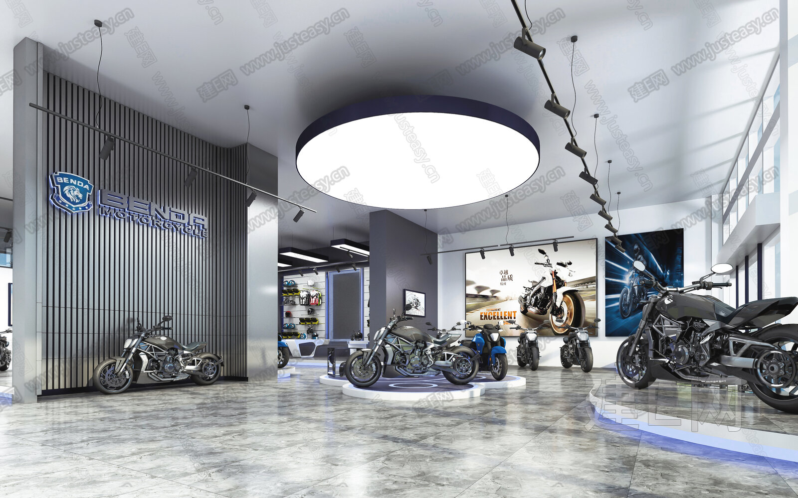 4S级电动摩托车展厅|空间|展陈设计|正午骄阳 - 原创作品 - 站酷 (ZCOOL)