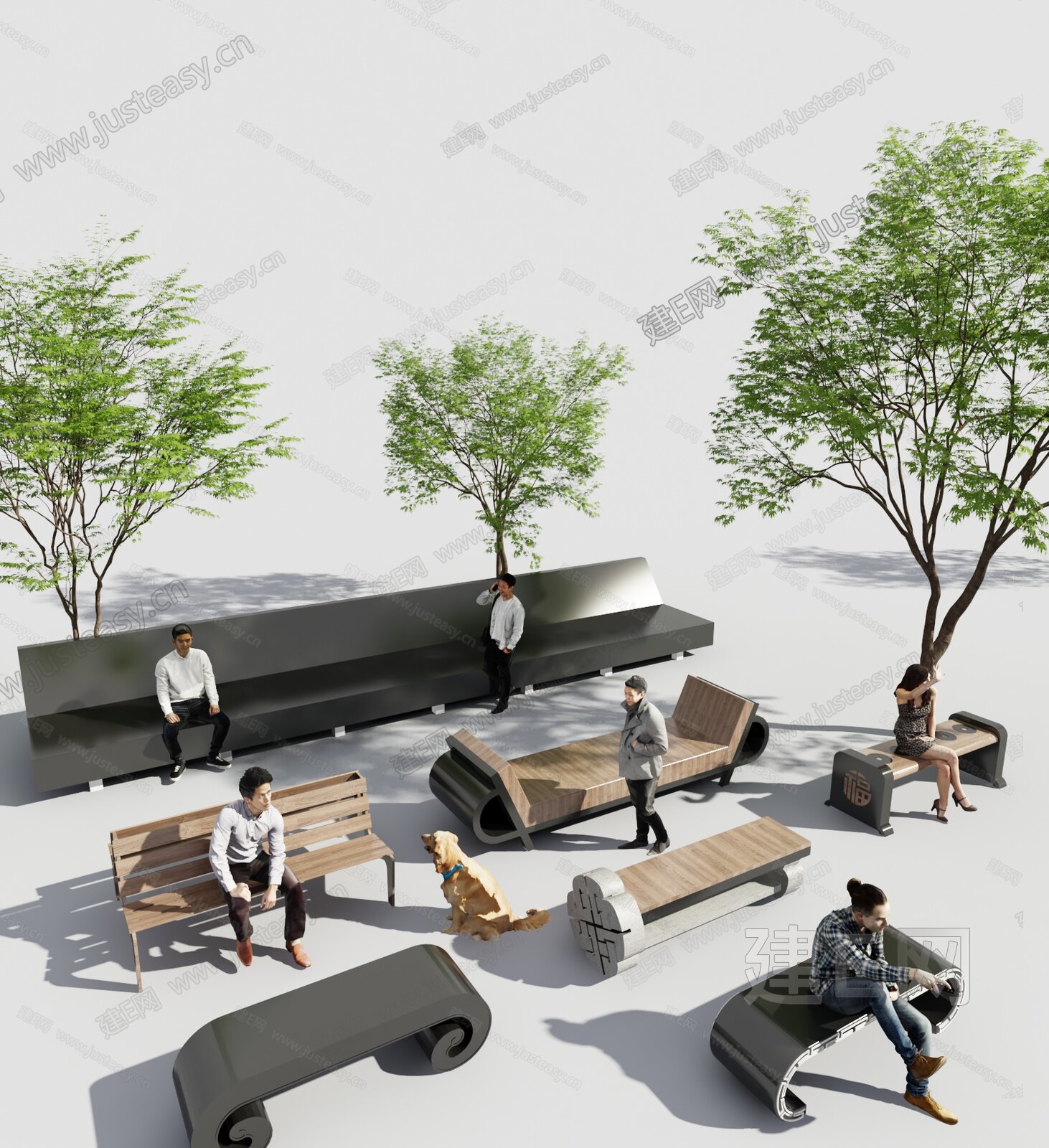 公共互动座椅装置-园林小品案例-筑龙园林景观论坛